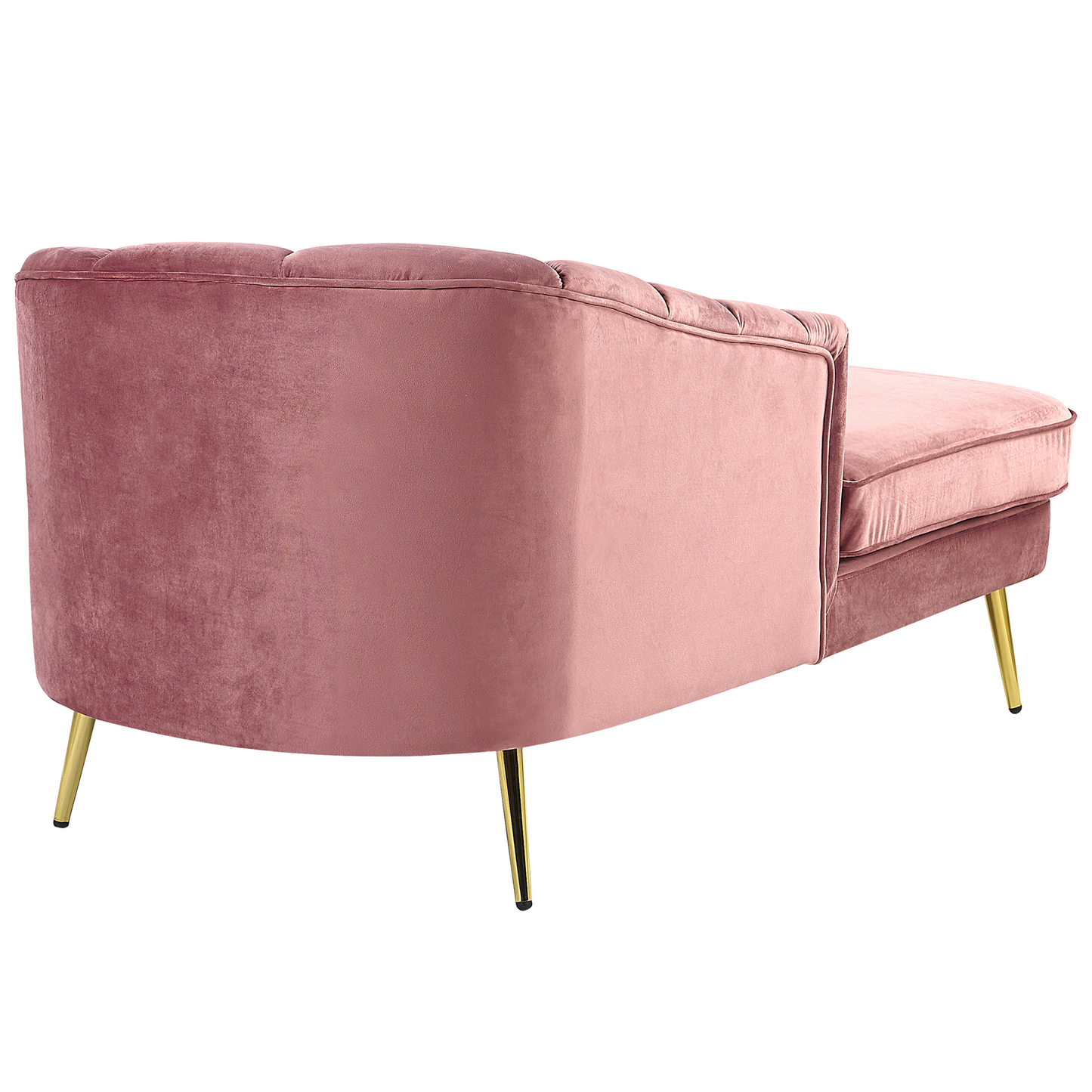 Chaiselongue Samtstoff rosa rechtsseitig ALLIER