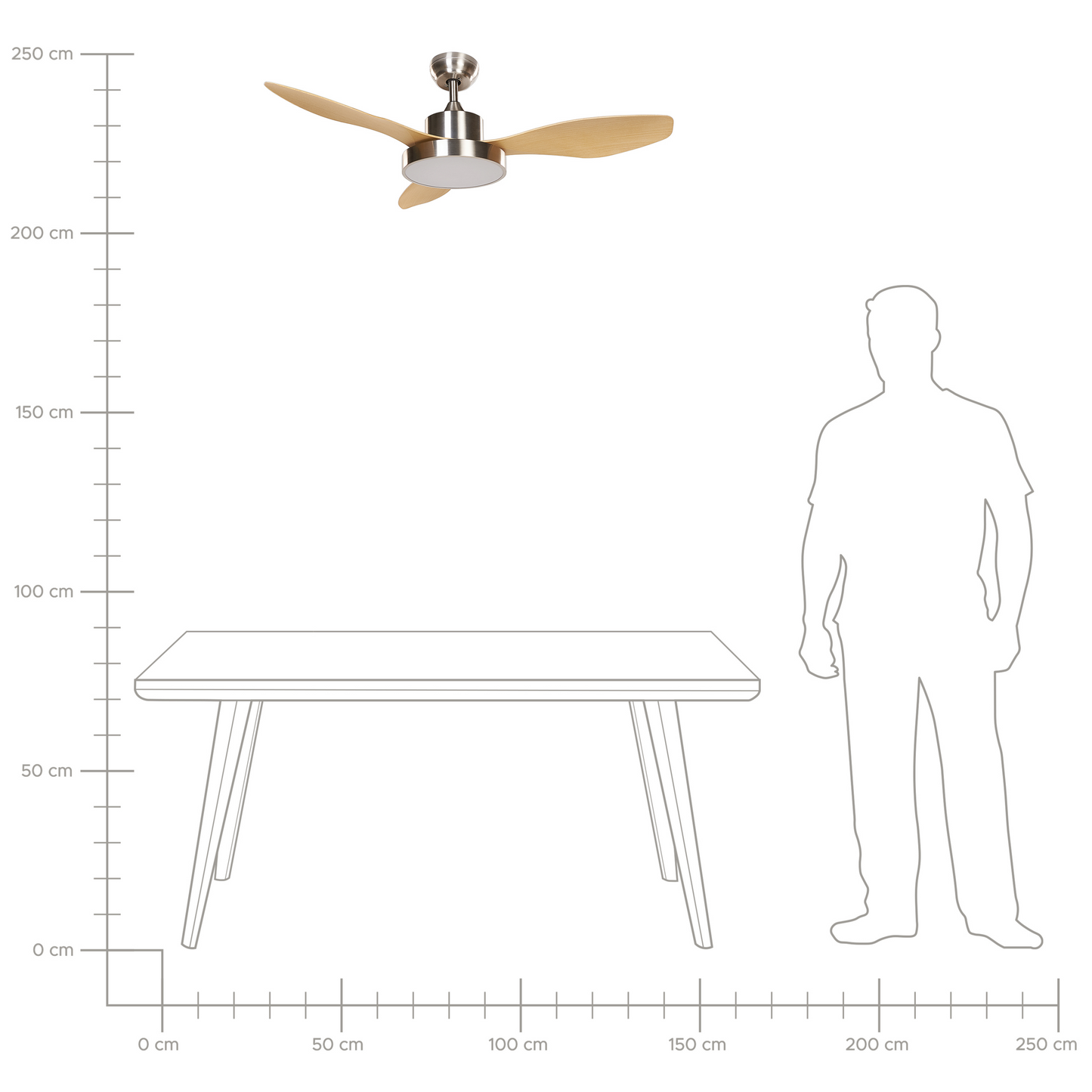 Deckenventilator mit Licht BANDERAS mit Fernbedienung Silber