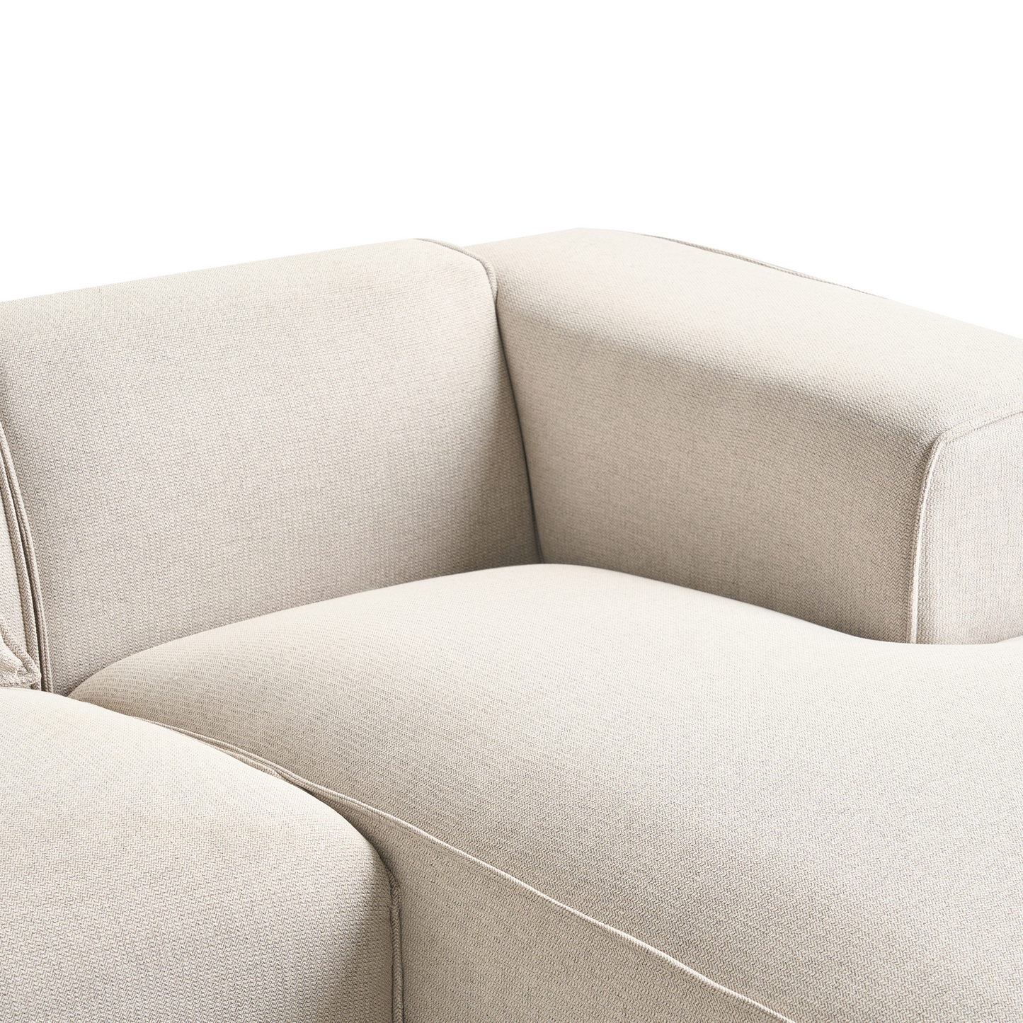 3-Sitzer Ecksofa hellbeige linksseitig DOLVA