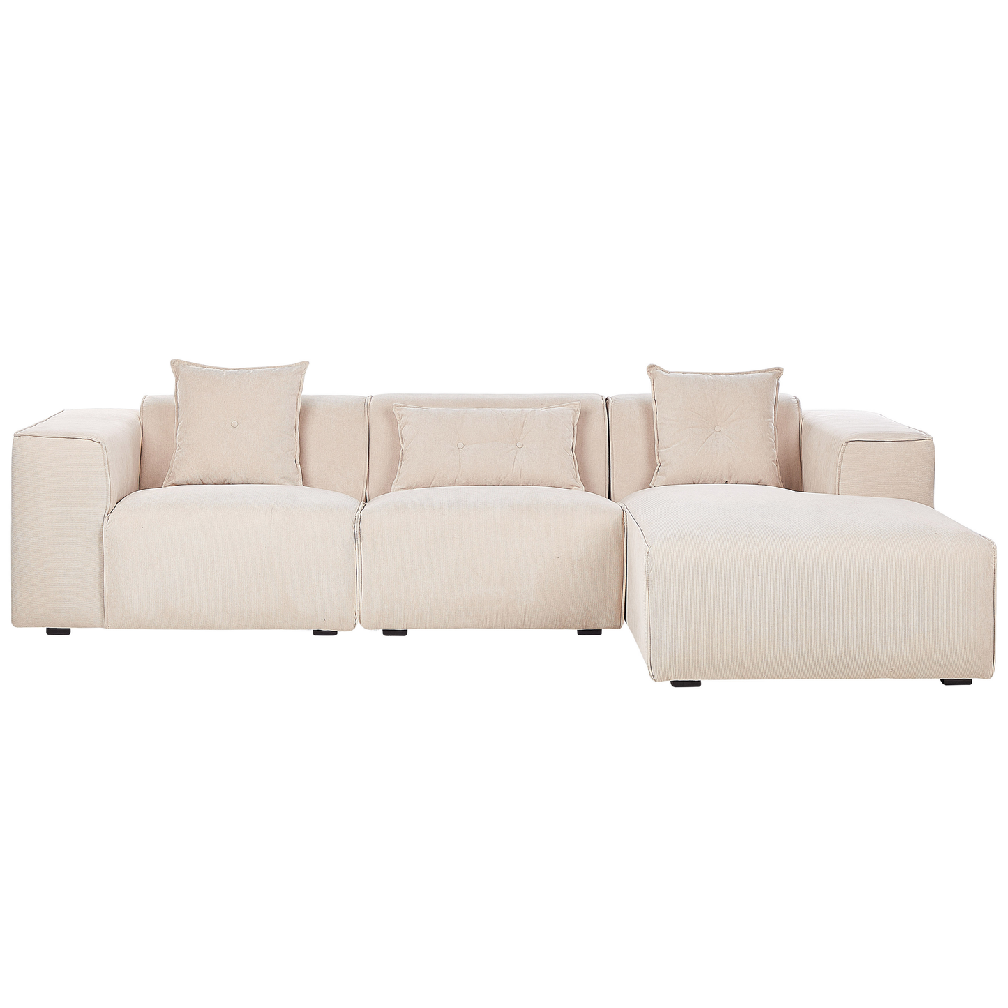 3-Sitzer Ecksofa Cord beige linksseitig DOLVA