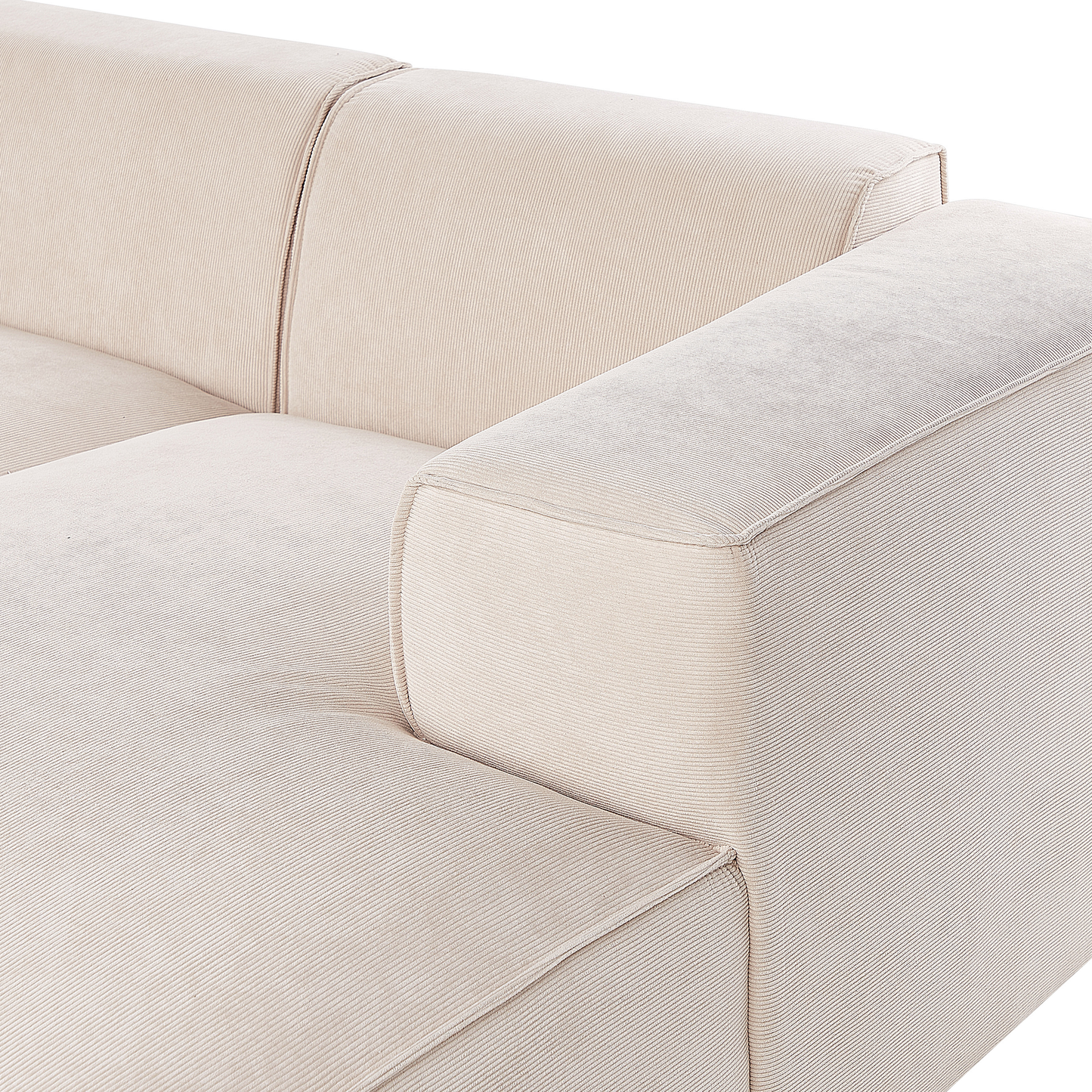 3-Sitzer Ecksofa Cord beige linksseitig DOLVA