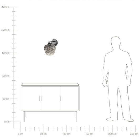 Wandlampe SHERRY Metall Grau