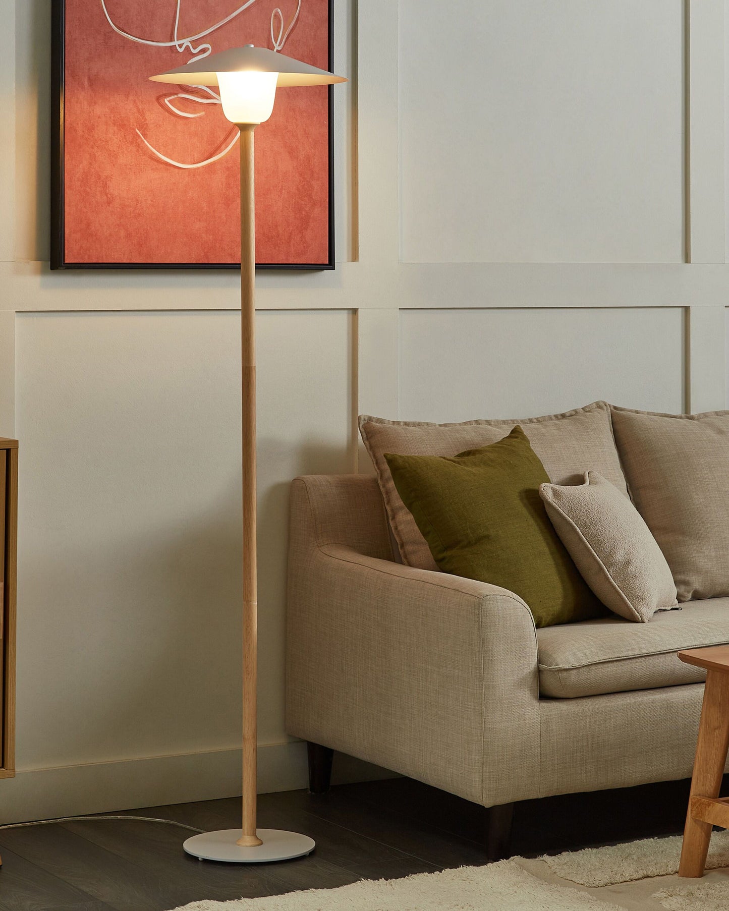 Stehlampe MOPPY Holz Weiss