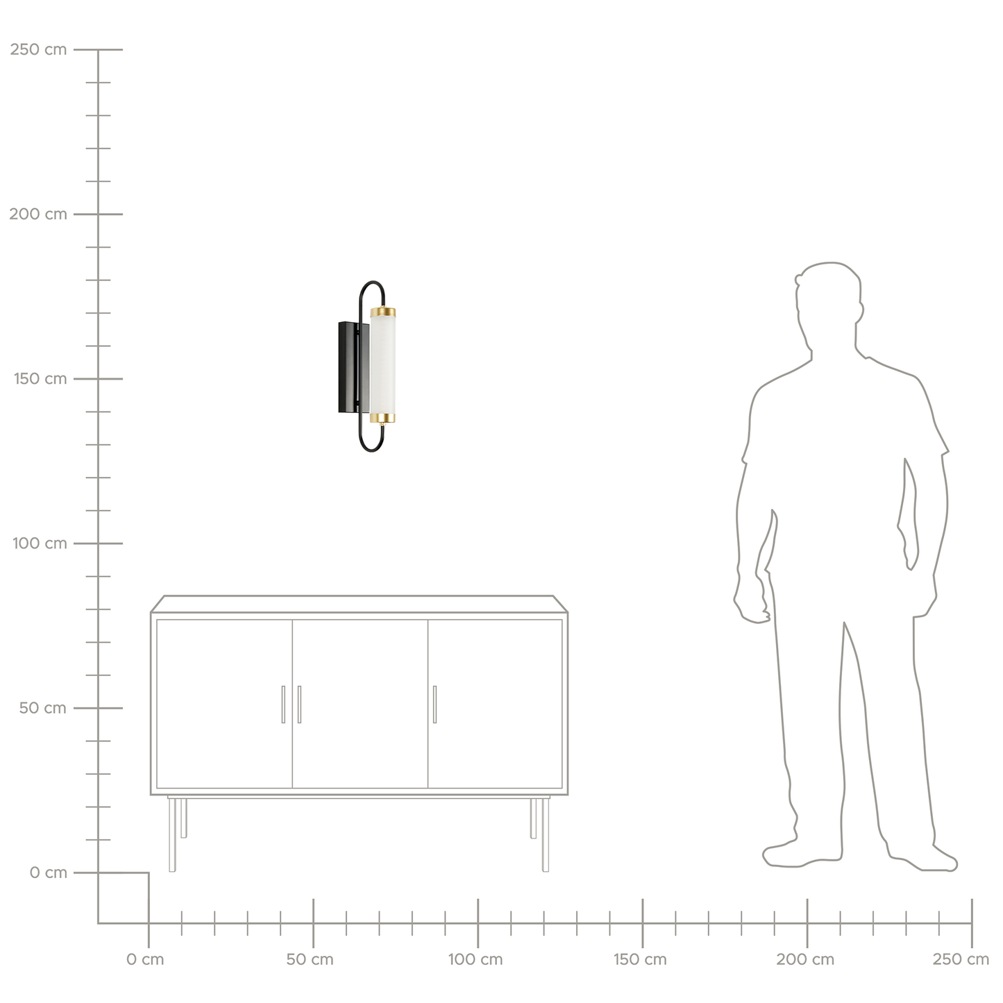 LED Wandlampe HENRY Metall Schwarz