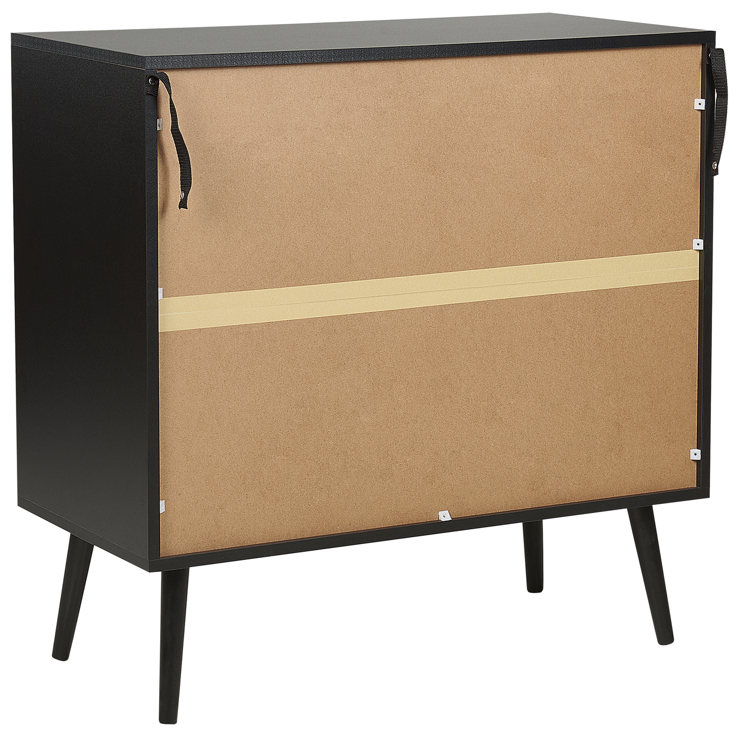 Kommode mit 3 Schubladen OPOCO 80 cm Schwarz