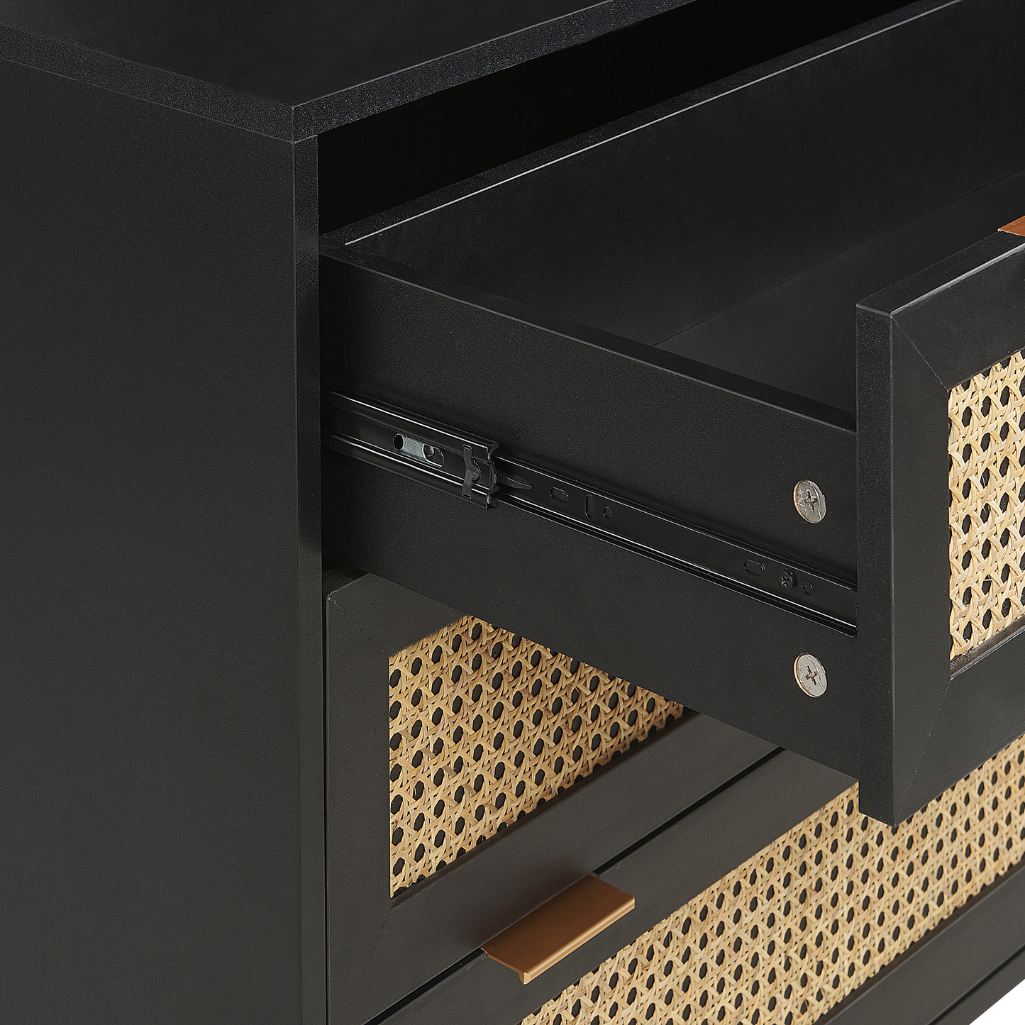 Kommode mit 3 Schubladen OPOCO 80 cm Schwarz