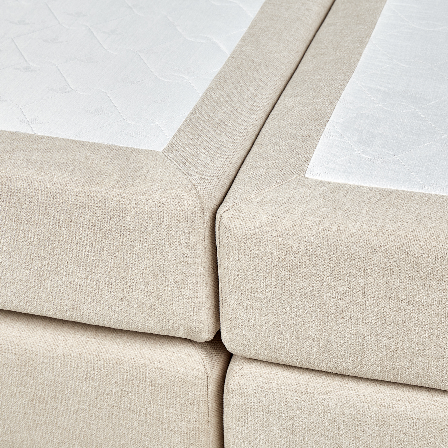 Boxspringbett mit Stauraum Stoff DYNASTY 160 x 200 cm Beige