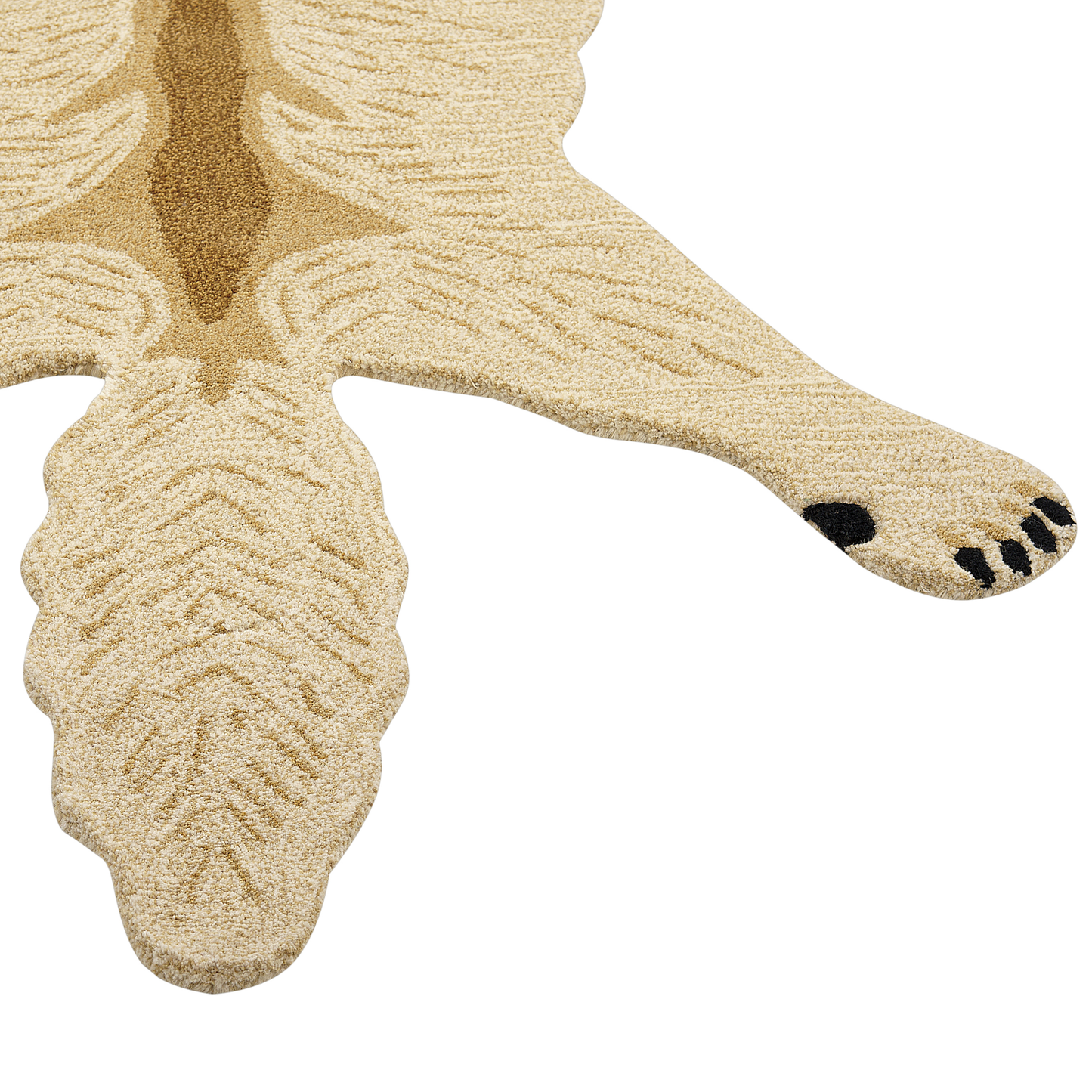 Kinderteppich Wolle beige 100 x 160 cm Wolfmotiv BALTO