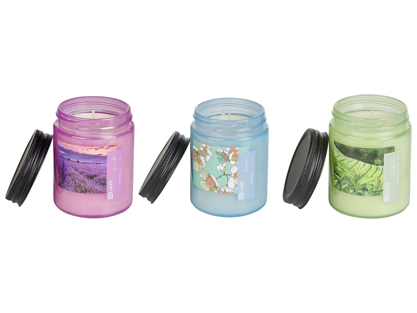 Duftkerzen 3er Set FRUITY BLOOM Sojawachs Frische Note Blumige Note