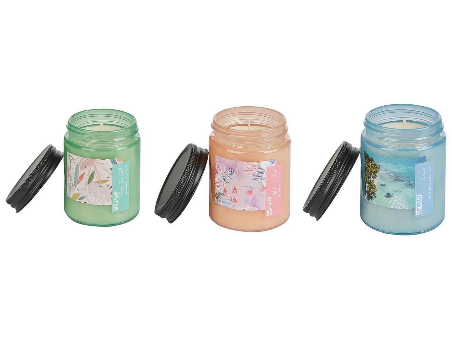 Duftkerzen 3er Set FRUITY BLOOM Sojawachs Frische Note Blumige Note