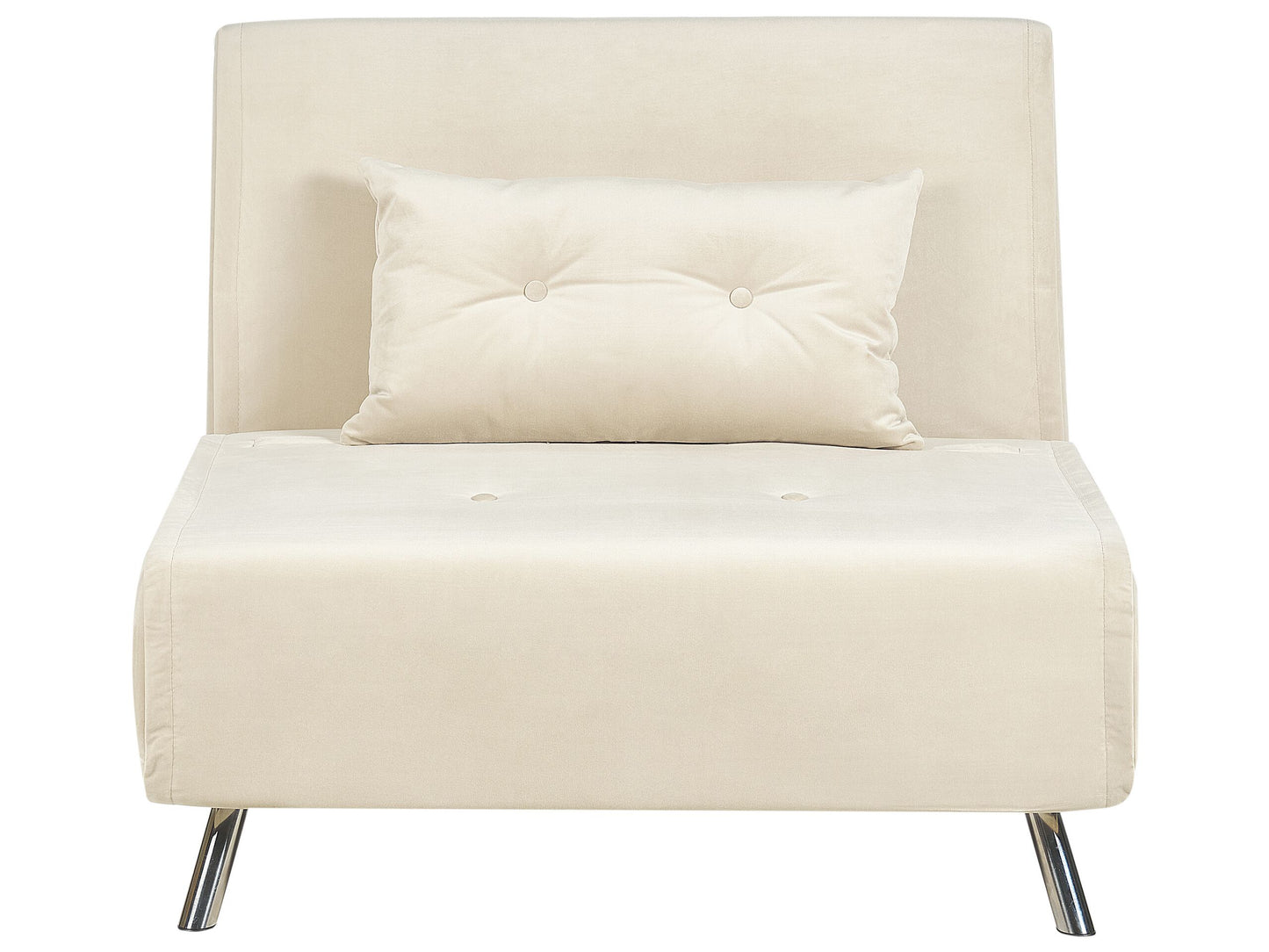 1-Sitzer Schlafsofa Samtstoff creme / silber FARRIS
