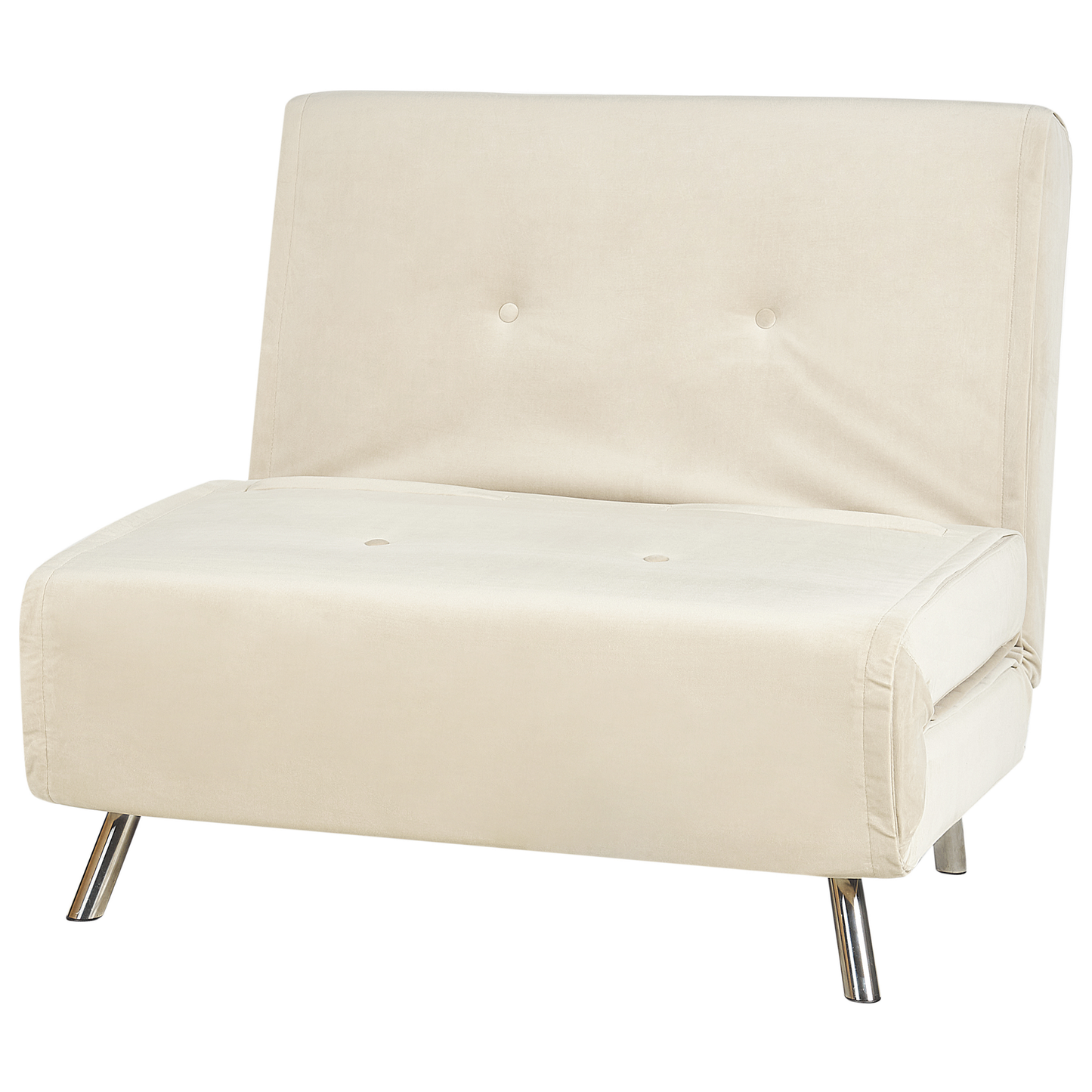 1-Sitzer Schlafsofa Samtstoff creme / silber FARRIS