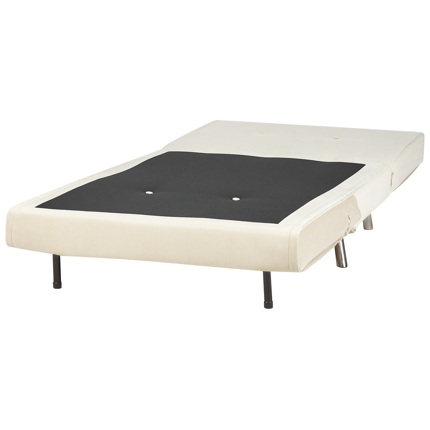 1-Sitzer Schlafsofa Samtstoff creme / silber FARRIS