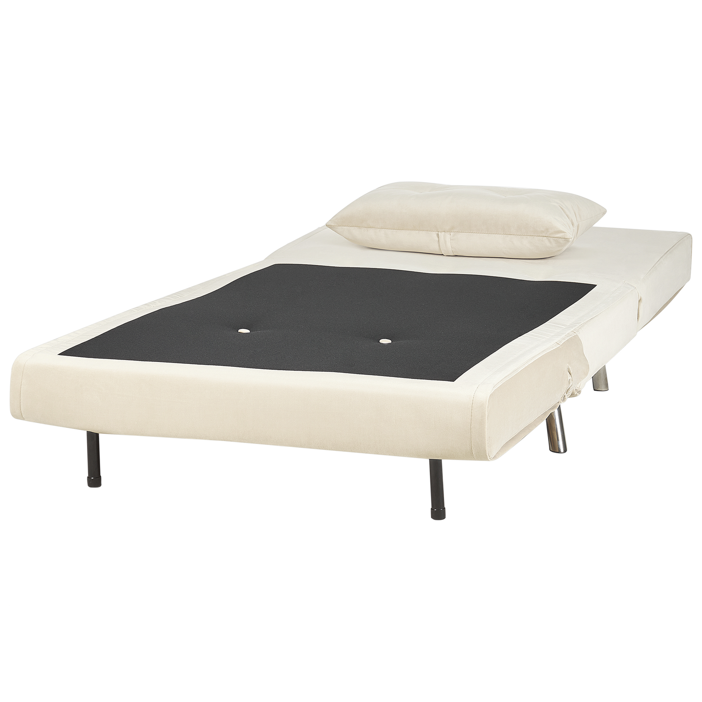 1-Sitzer Schlafsofa Samtstoff creme / silber FARRIS