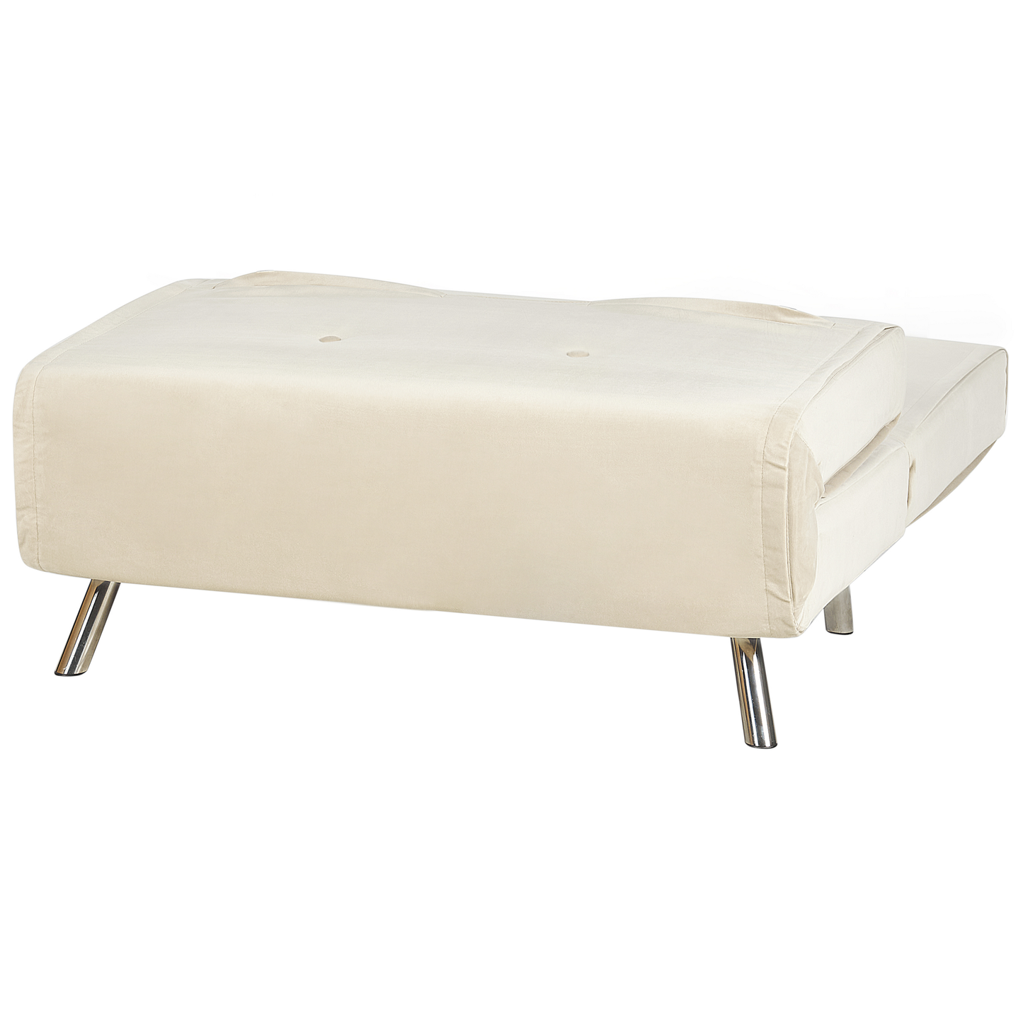 1-Sitzer Schlafsofa Samtstoff creme / silber FARRIS