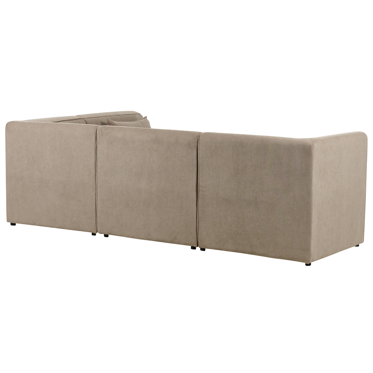 4-Sitzer Ecksofa Cord taupe linksseitig mit Ottomane LEMVIG