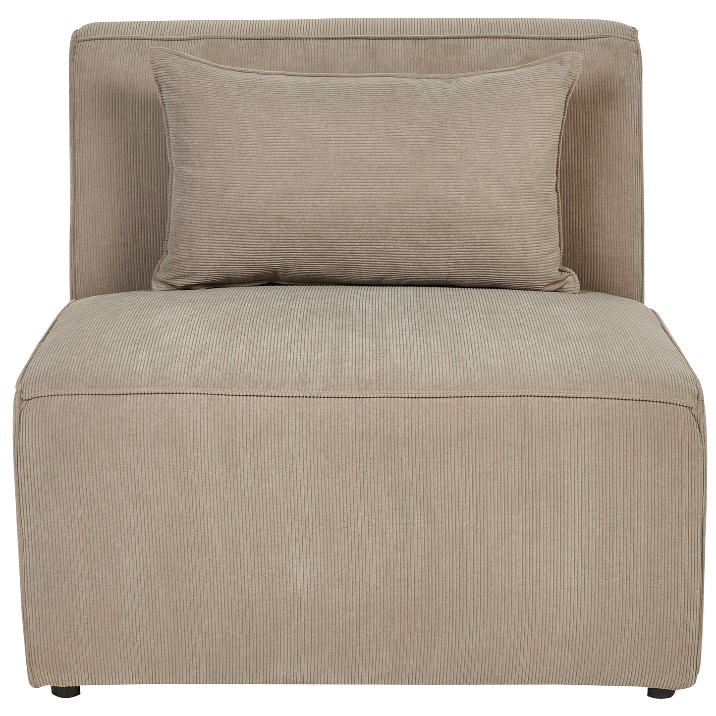 4-Sitzer Ecksofa Cord taupe linksseitig mit Ottomane LEMVIG