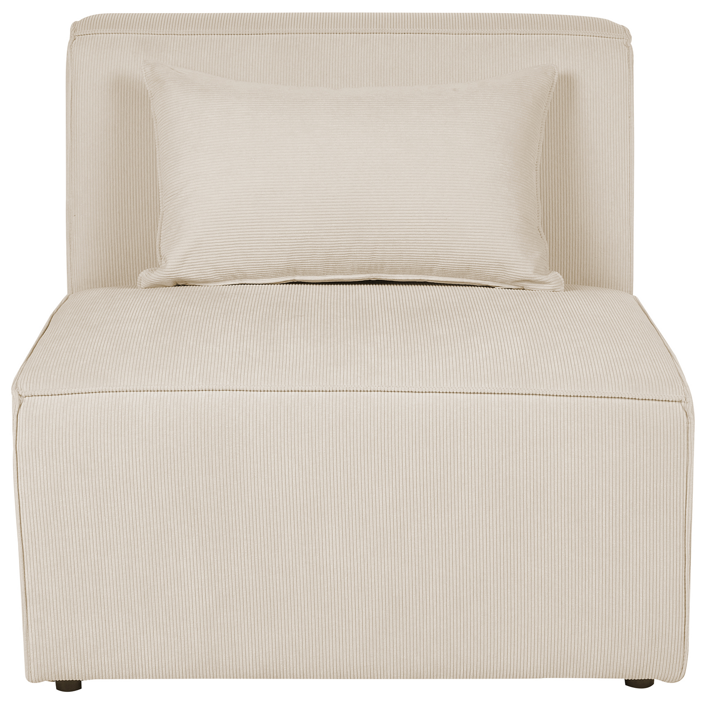 5-Sitzer Ecksofa Cord hellbeige rechtsseitig mit Ottomane LEMVIG