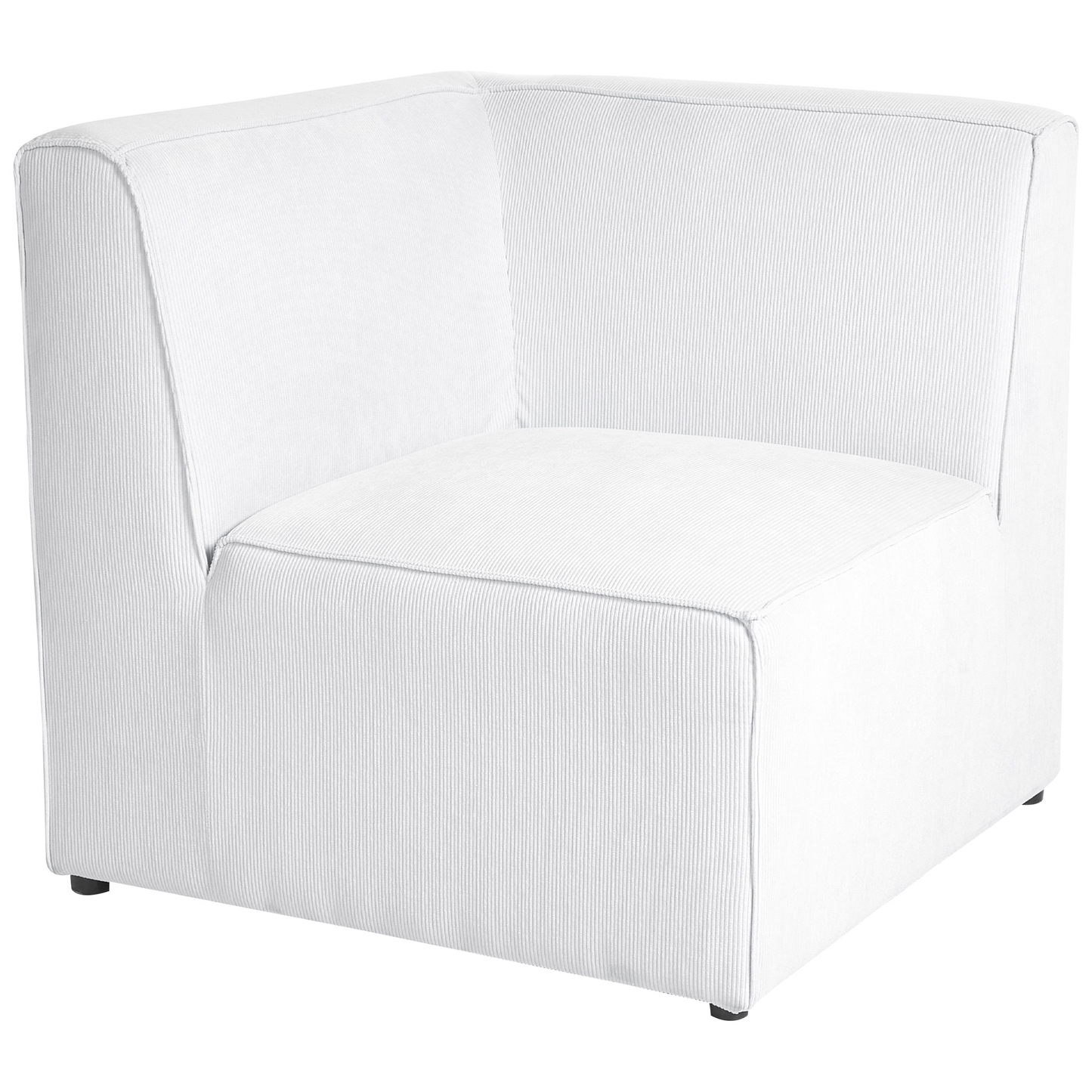 5-Sitzer Ecksofa Cord cremeweiss linksseitig mit Ottomane LEMVIG