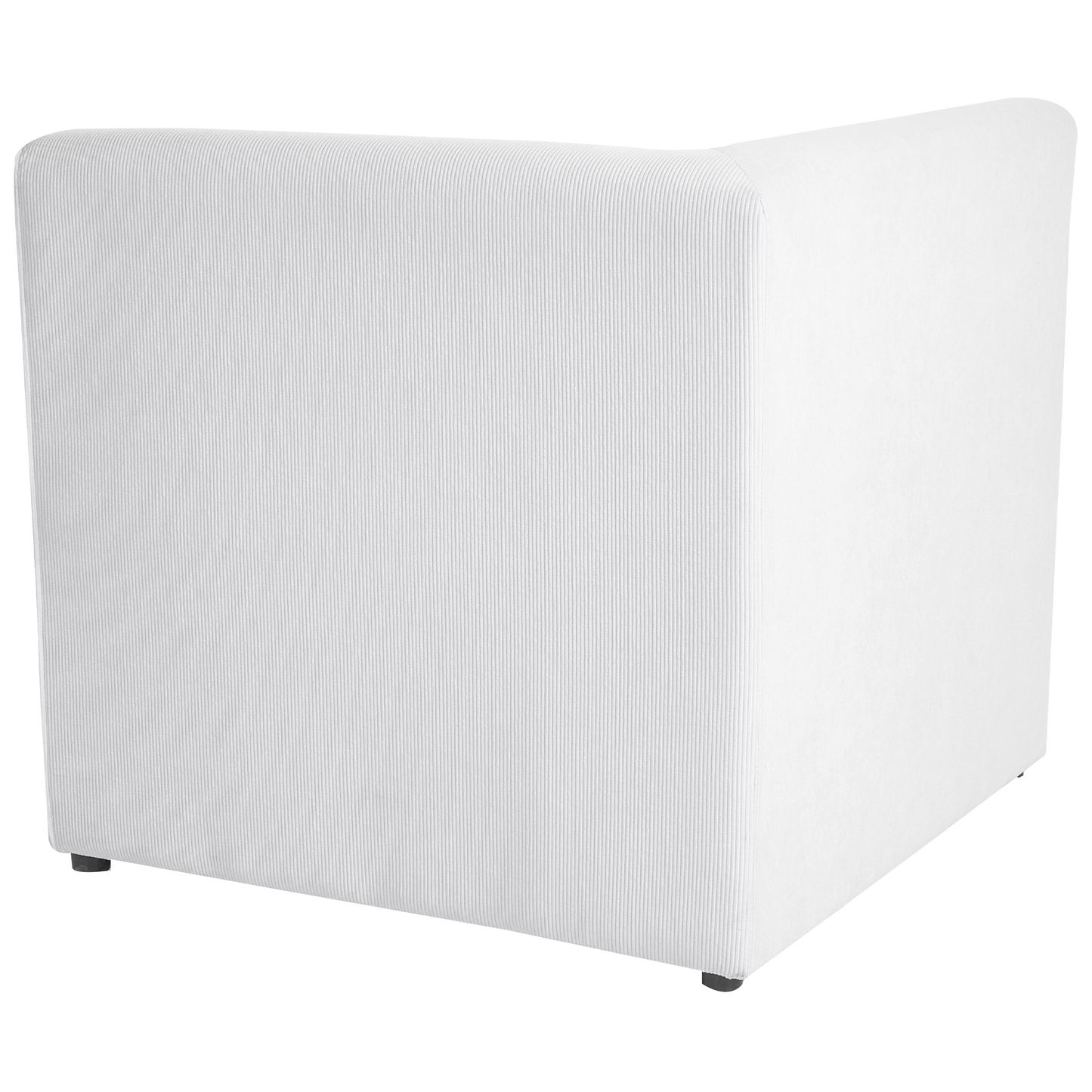 5-Sitzer Ecksofa Cord cremeweiss linksseitig mit Ottomane LEMVIG