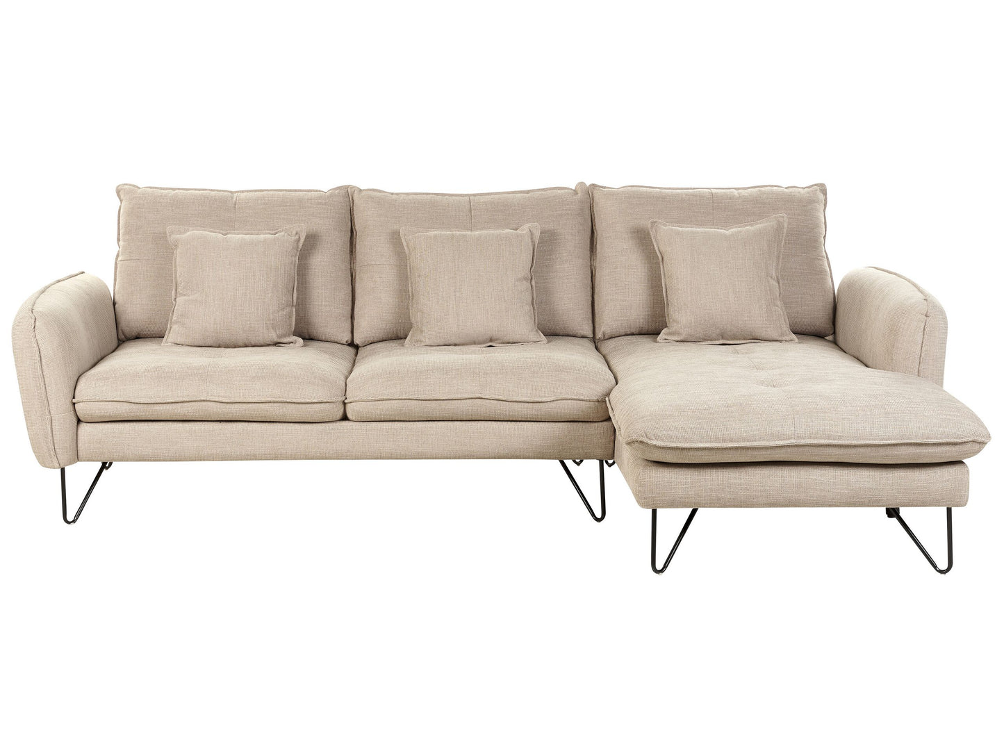 3-Sitzer Ecksofa beige linksseitig SERSAN