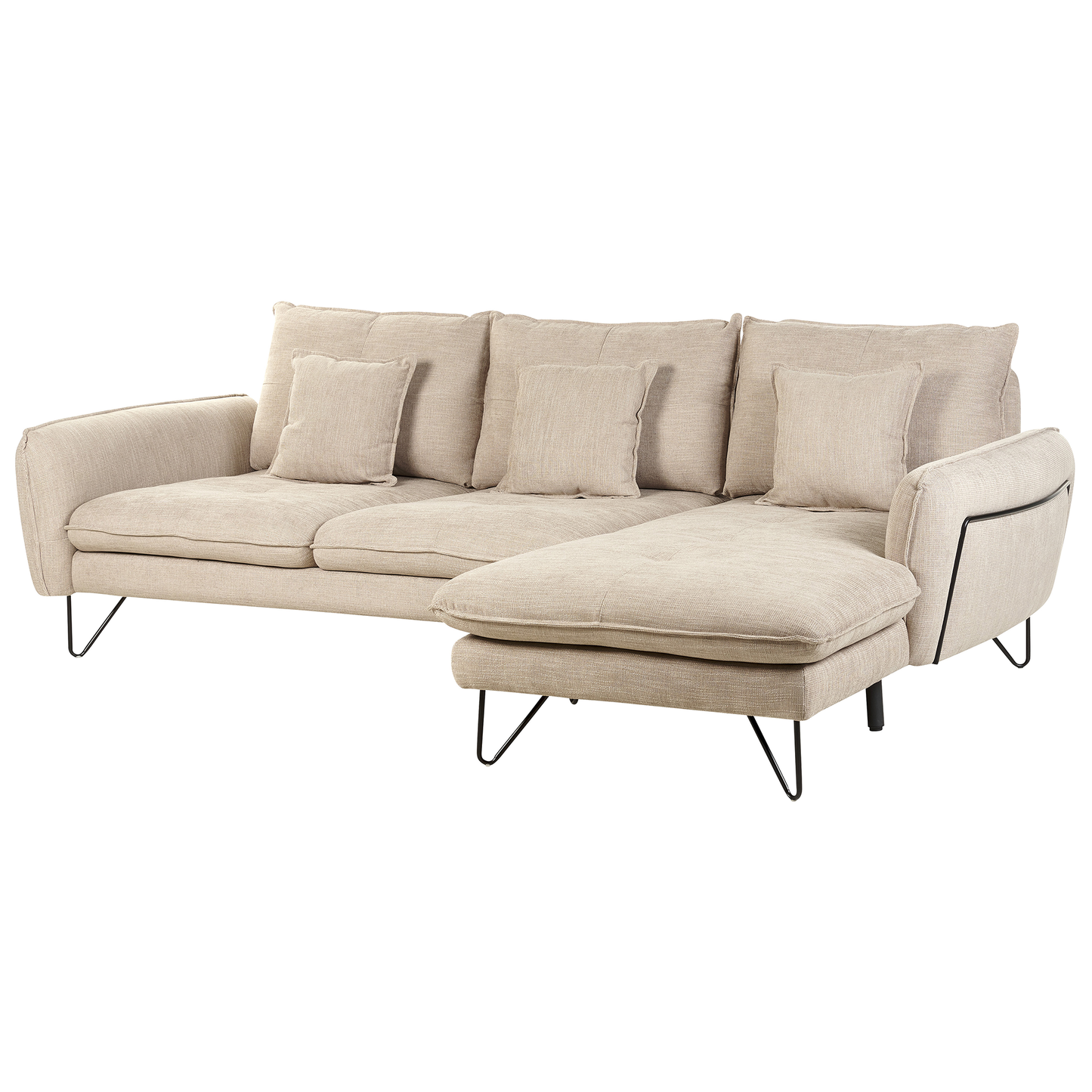 3-Sitzer Ecksofa beige linksseitig SERSAN