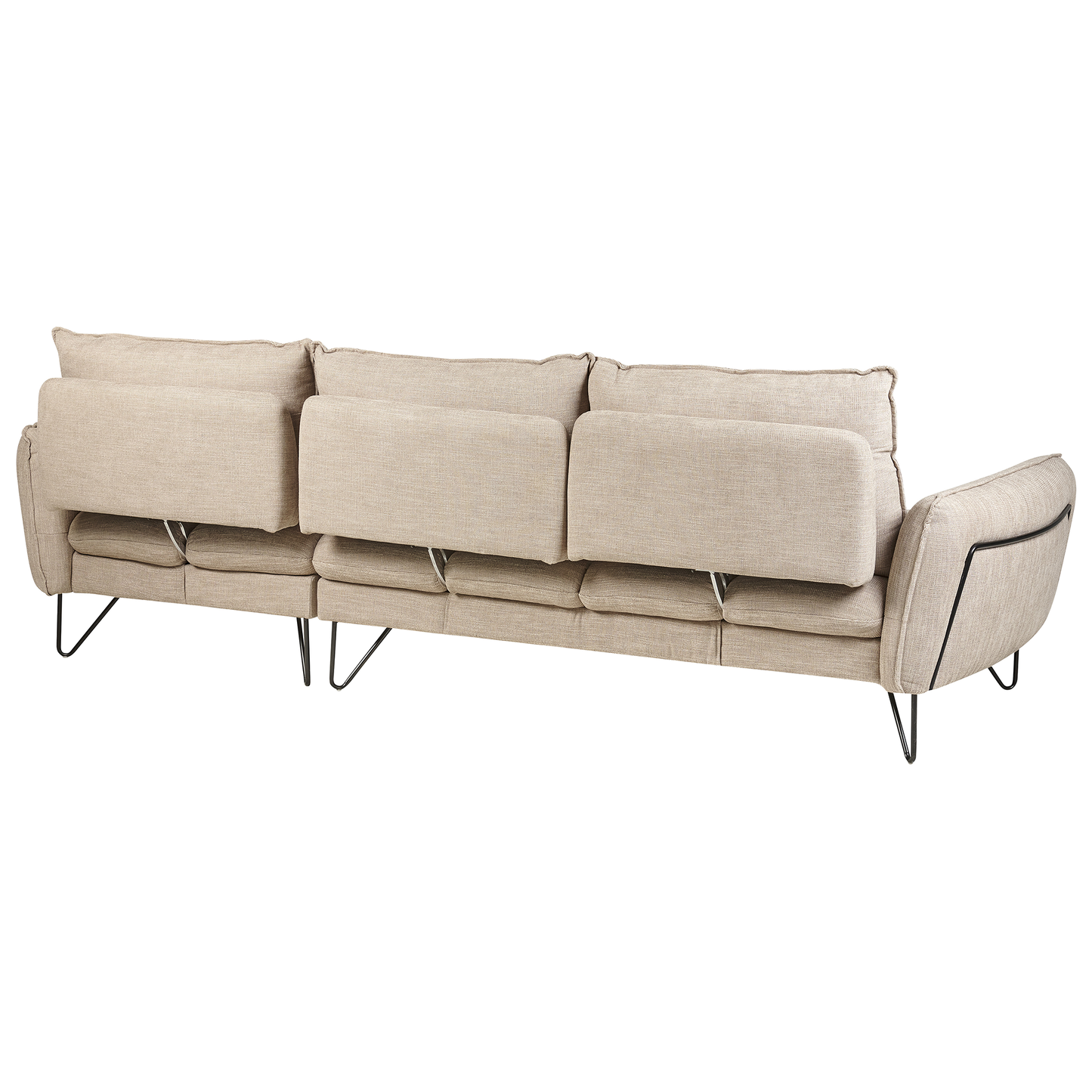 3-Sitzer Ecksofa beige linksseitig SERSAN