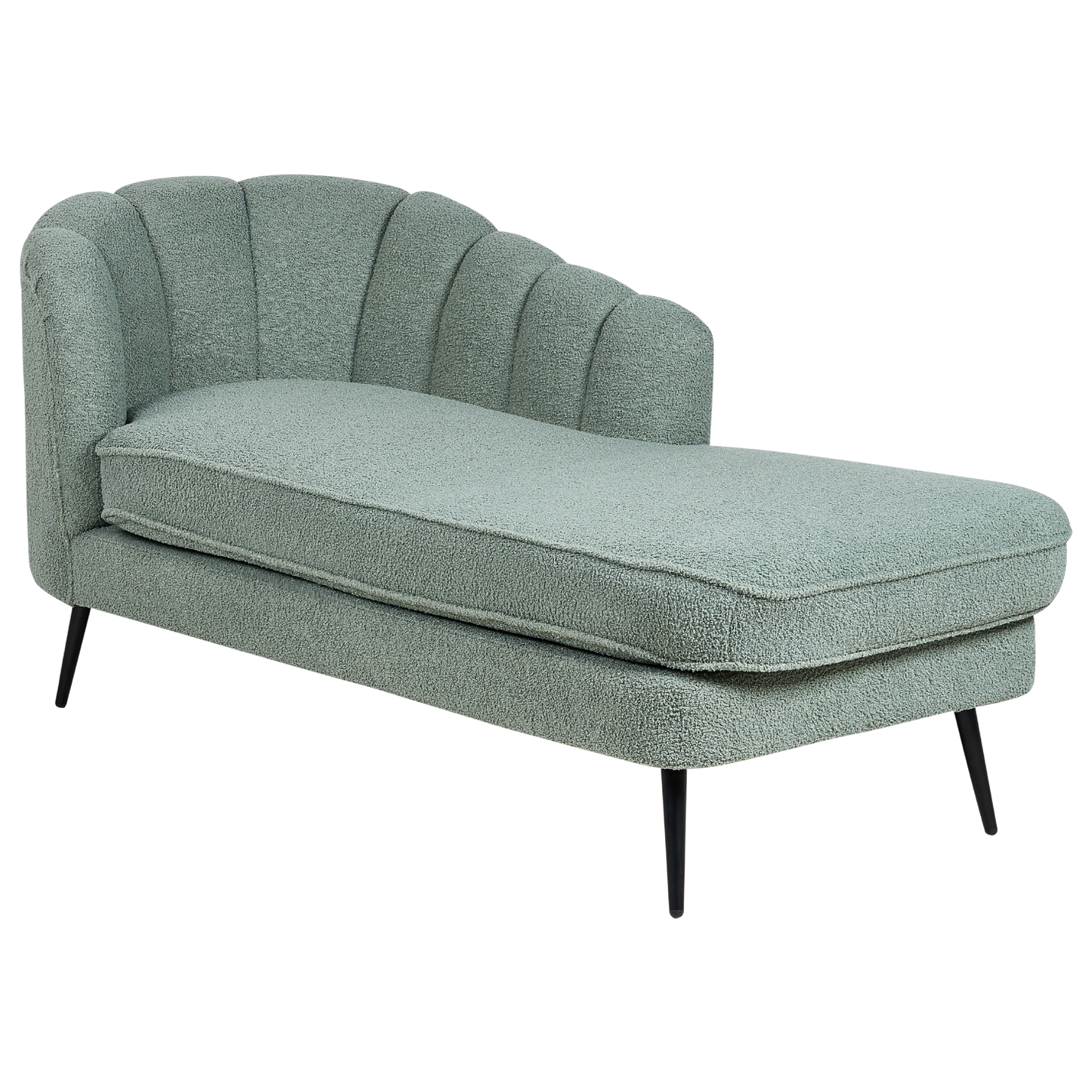 Chaiselongue Bouclé grün linksseitig ALLIER