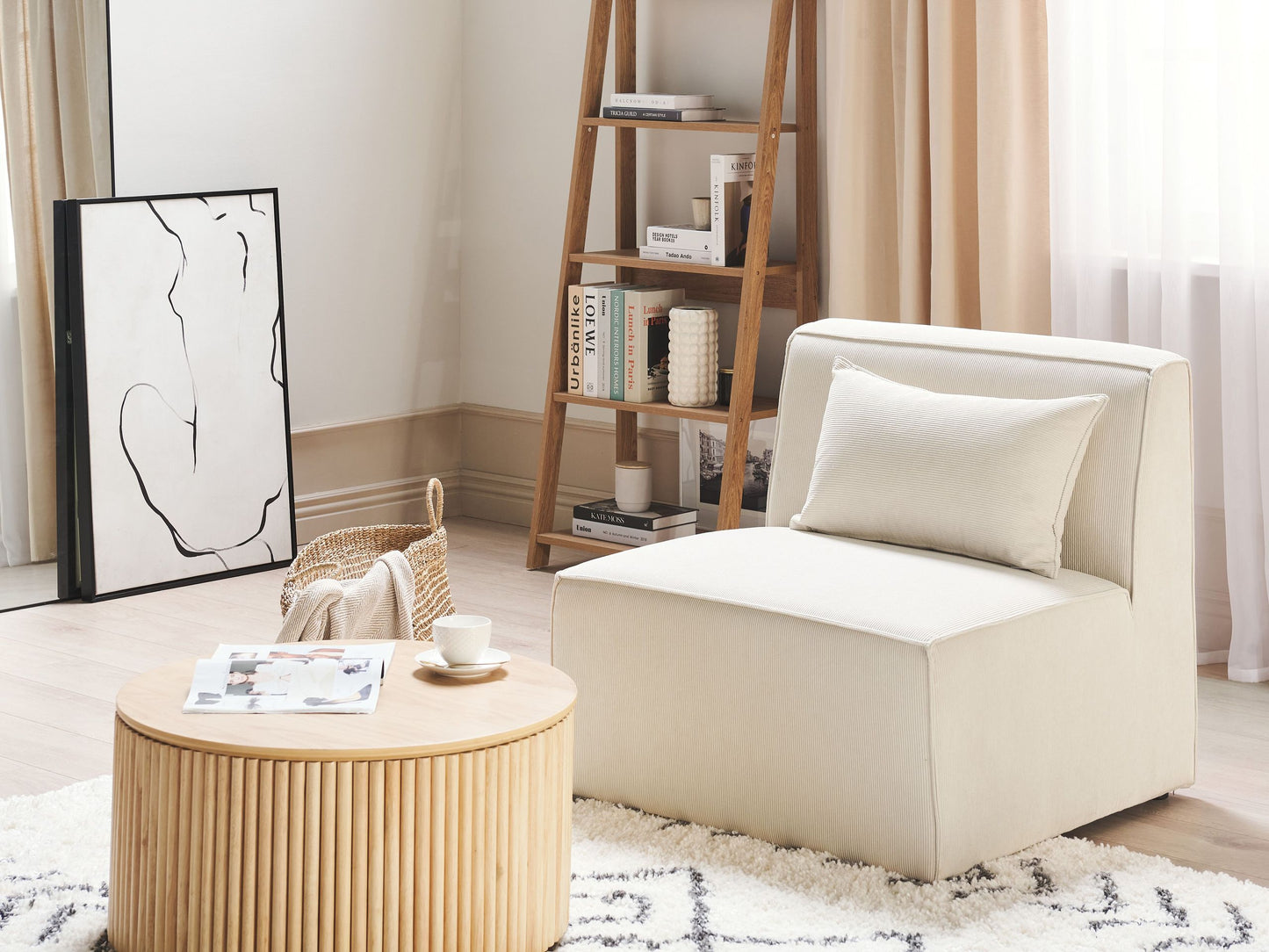 Mittelstück Cord hellbeige LEMVIG
