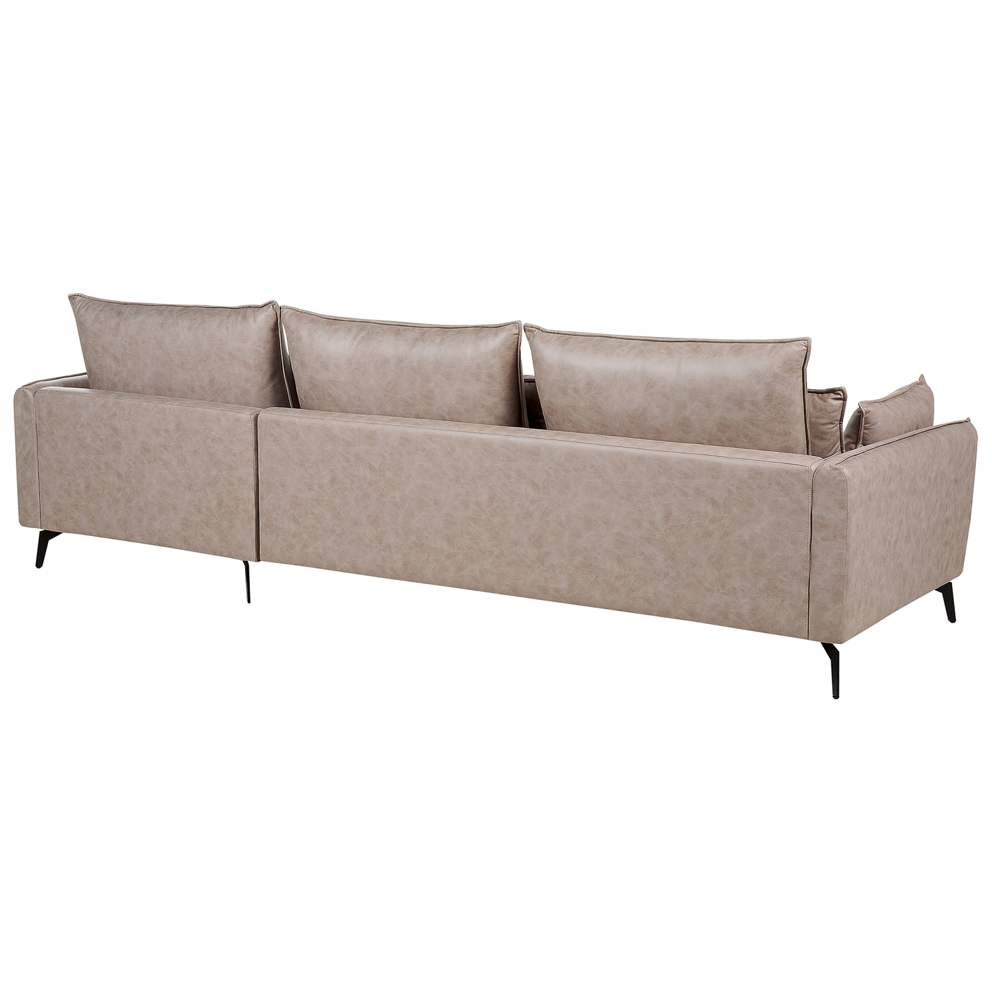 3-Sitzer Ecksofa Kunstwildleder hellbraun linksseitig GALLO