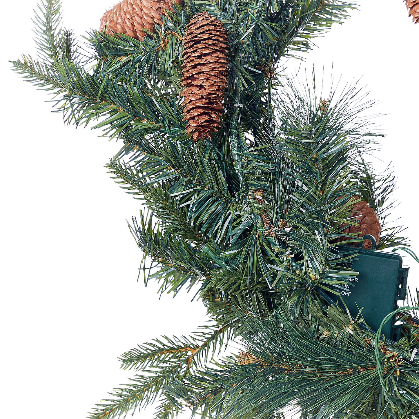 Dekokranz grün mit LED-Beleuchtung Zapfen ⌀ 60 cm KAMERUN