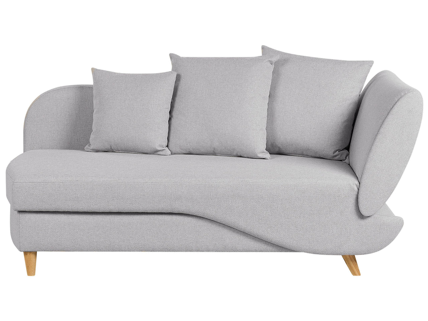 Chaiselongue Leinenoptik hellgrau mit Bettkasten rechtsseitig MERI II