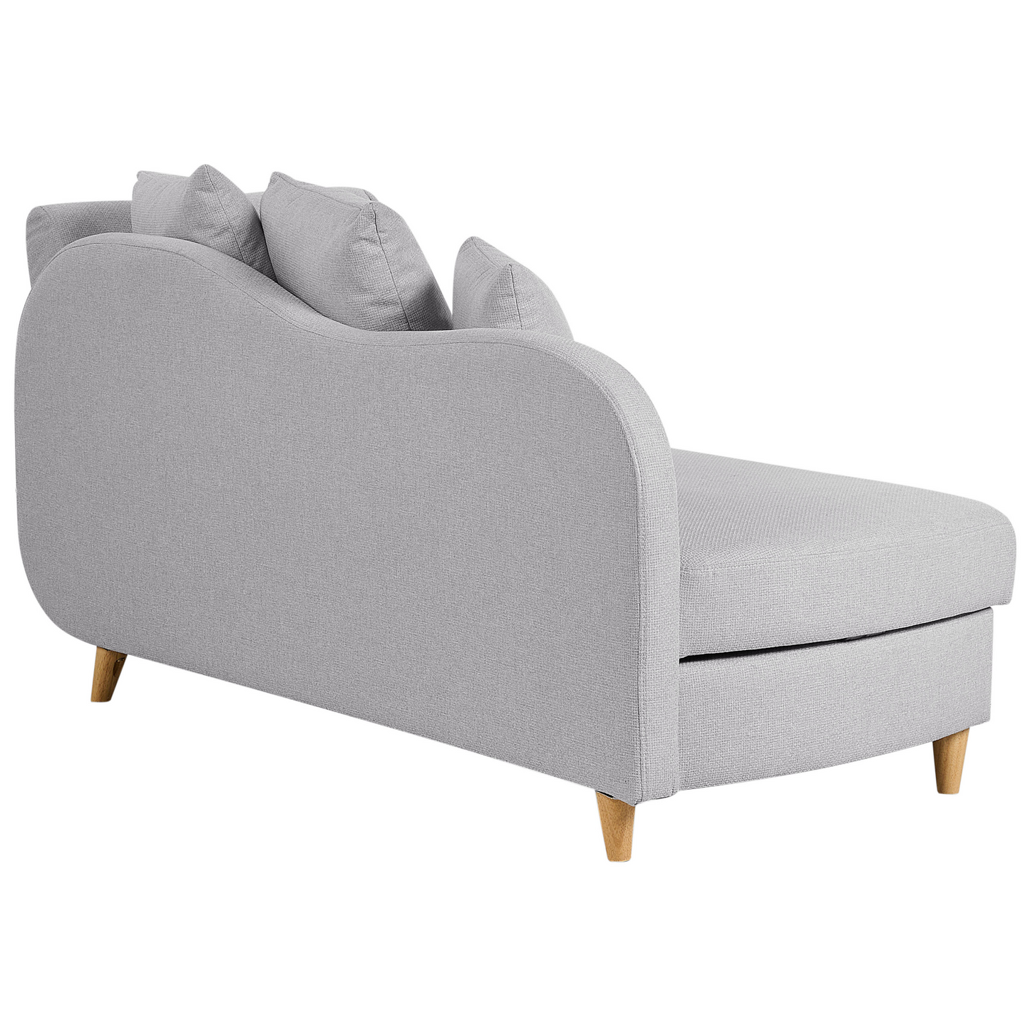Chaiselongue Leinenoptik hellgrau mit Bettkasten rechtsseitig MERI II