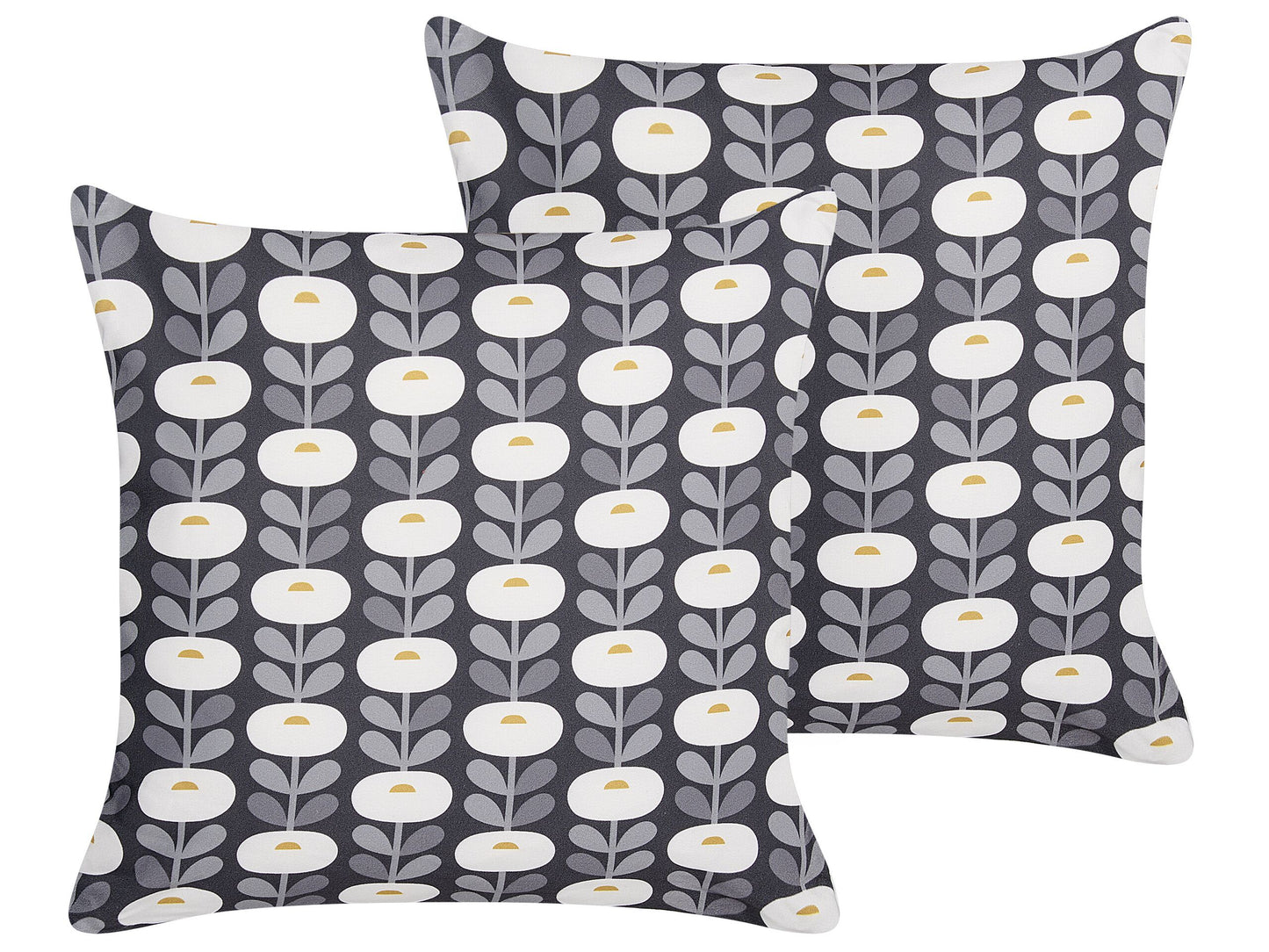 Gartenkissen 2er Set VALSORDA Geometrisches Muster 45 x 45 cm Grau