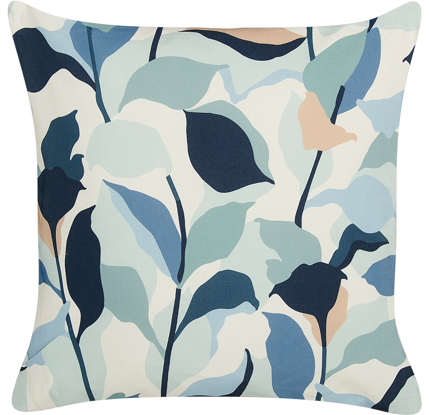 Gartenkissen 2er Set VEGLINO Pflanzenmuster 45 x 45 cm Blau