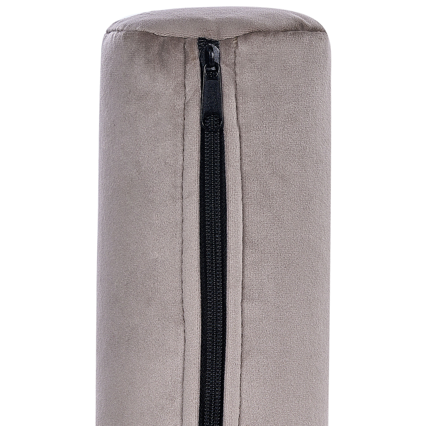 Chaiselongue Samtstoff taupe mit Bettkasten rechtsseitig PESSAC