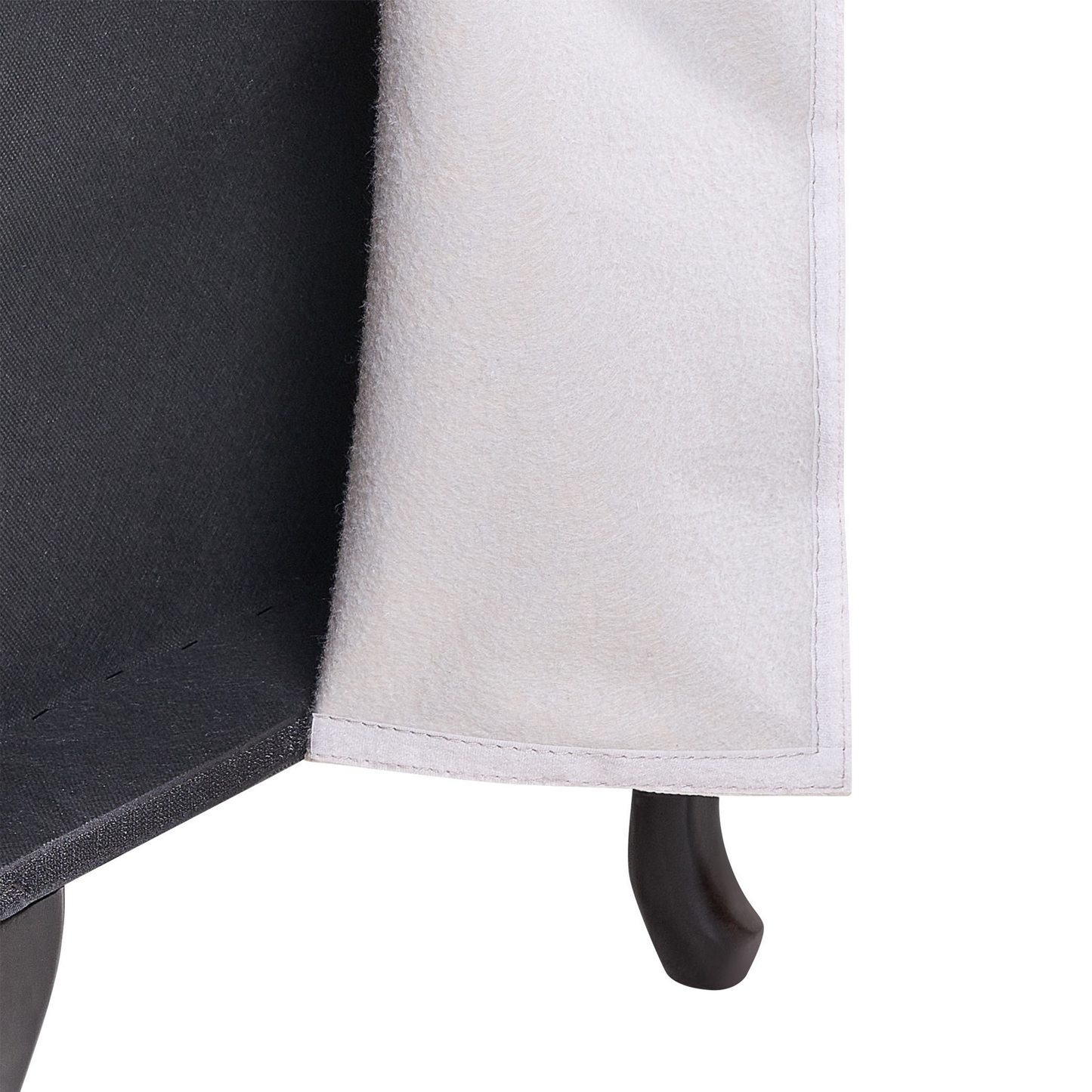 Chaiselongue Samtstoff dunkelgrau mit Bettkasten linksseitig PESSAC