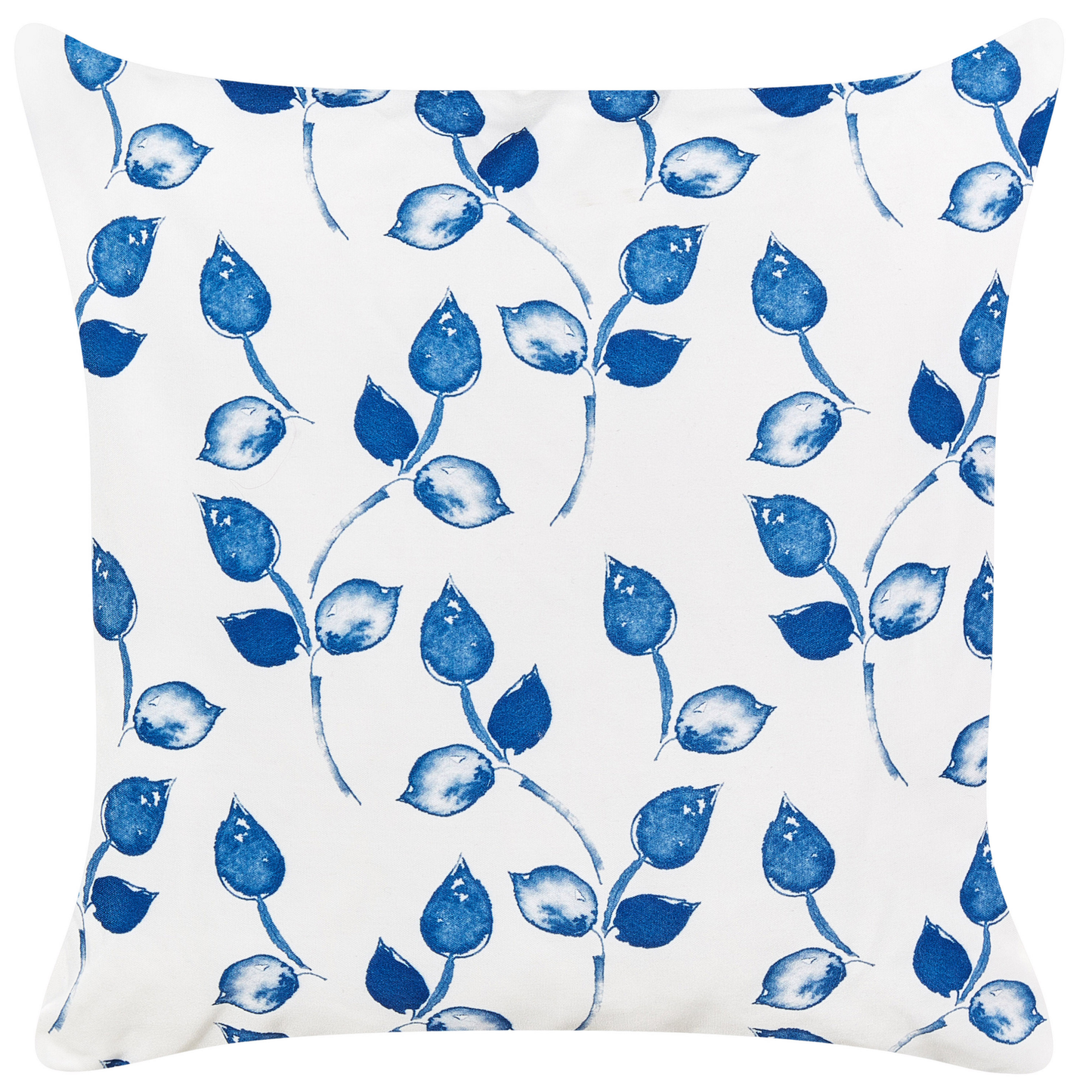 Gartenkissen 2er Set TORBORA Pflanzenmuster 45 x 45 cm Weiss Blau