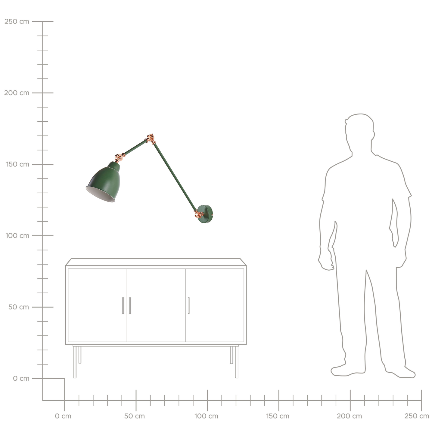 Wandleuchte dunkelgrün Glockenform MISSISSIPPI L