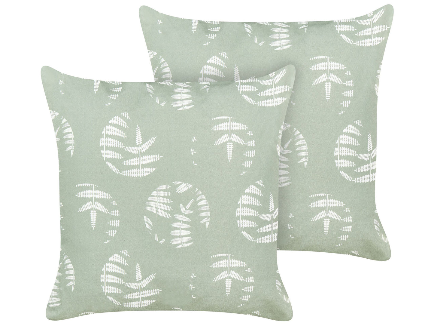 Gartenkissen 2er Set ALASSIO Pflanzenmuster 45 x 45 cm Grün