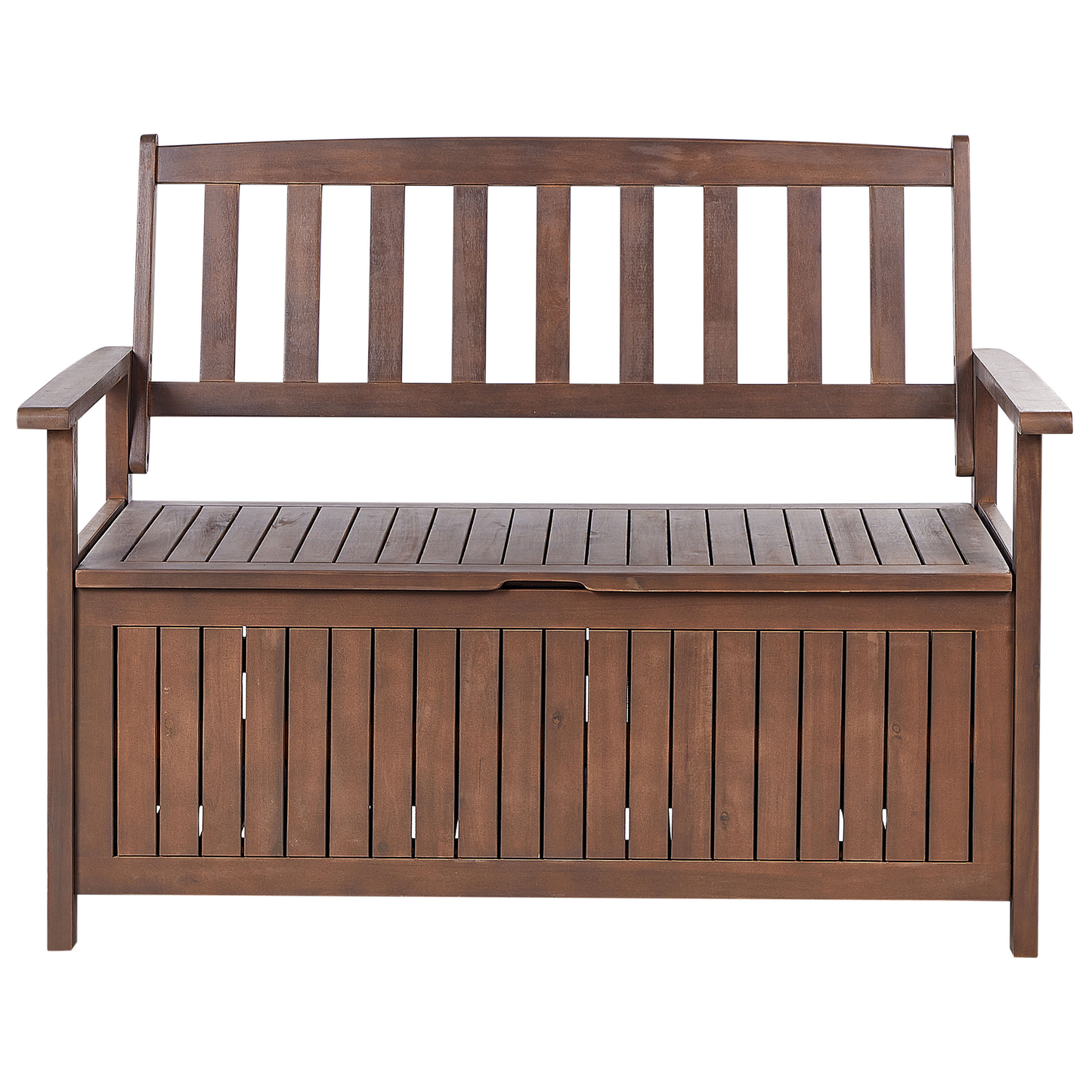 Gartenbank mit Auflage SOVANA 120 cm mit Stauraum Akazienholz Hellgrau