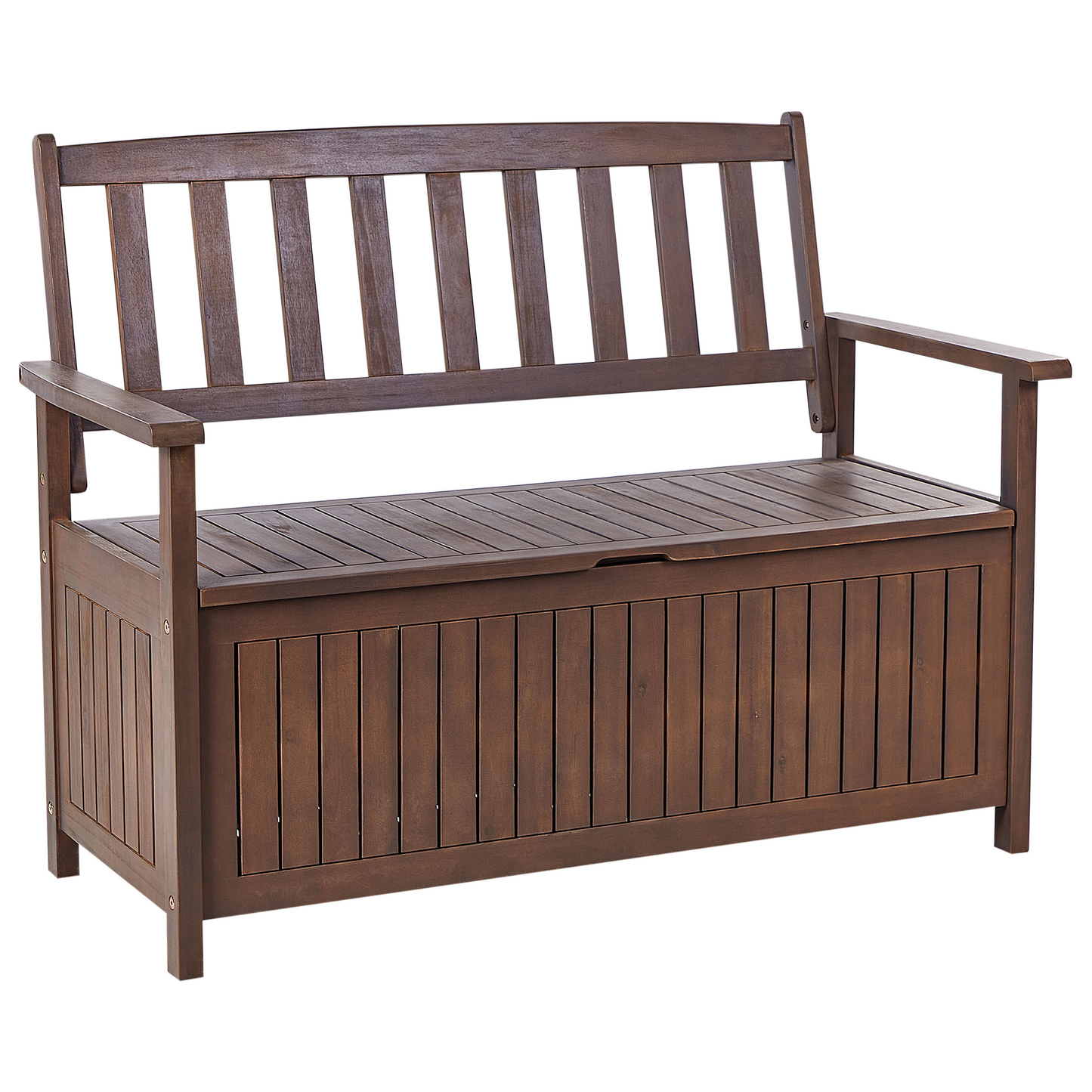 Gartenbank mit Auflage SOVANA 120 cm mit Stauraum Akazienholz Hellgrau