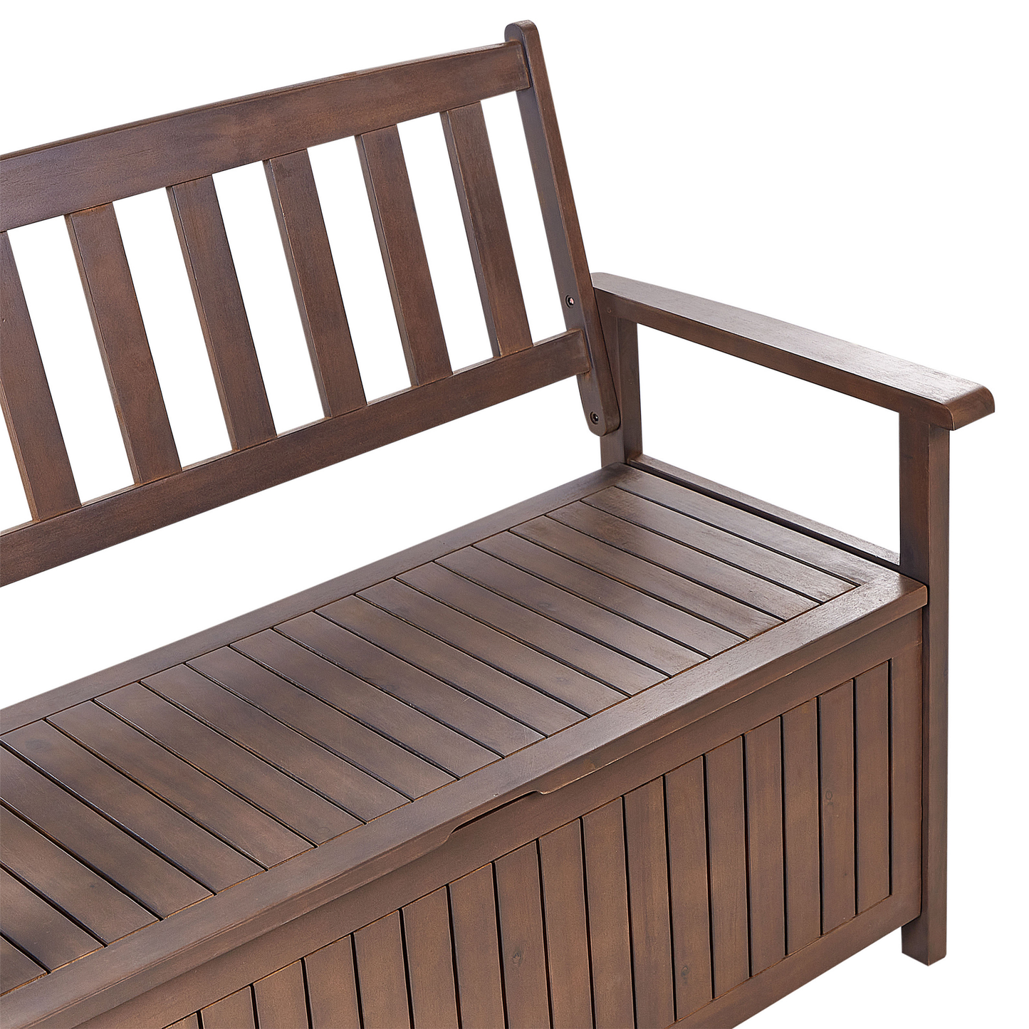 Gartenbank mit Auflage SOVANA 120 cm mit Stauraum Akazienholz Hellgrau
