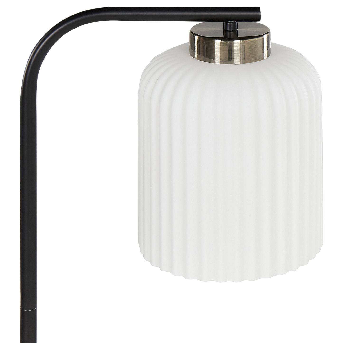 Stehlampe CAUDELO Metall Schwarz / Weiss