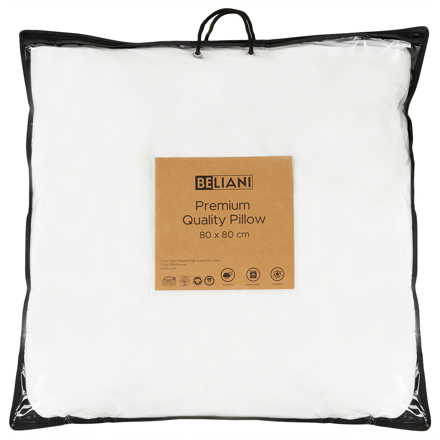 Kopfkissen ERRIGAL Niedrig Mikrofaser 80 x 80 cm Weiss