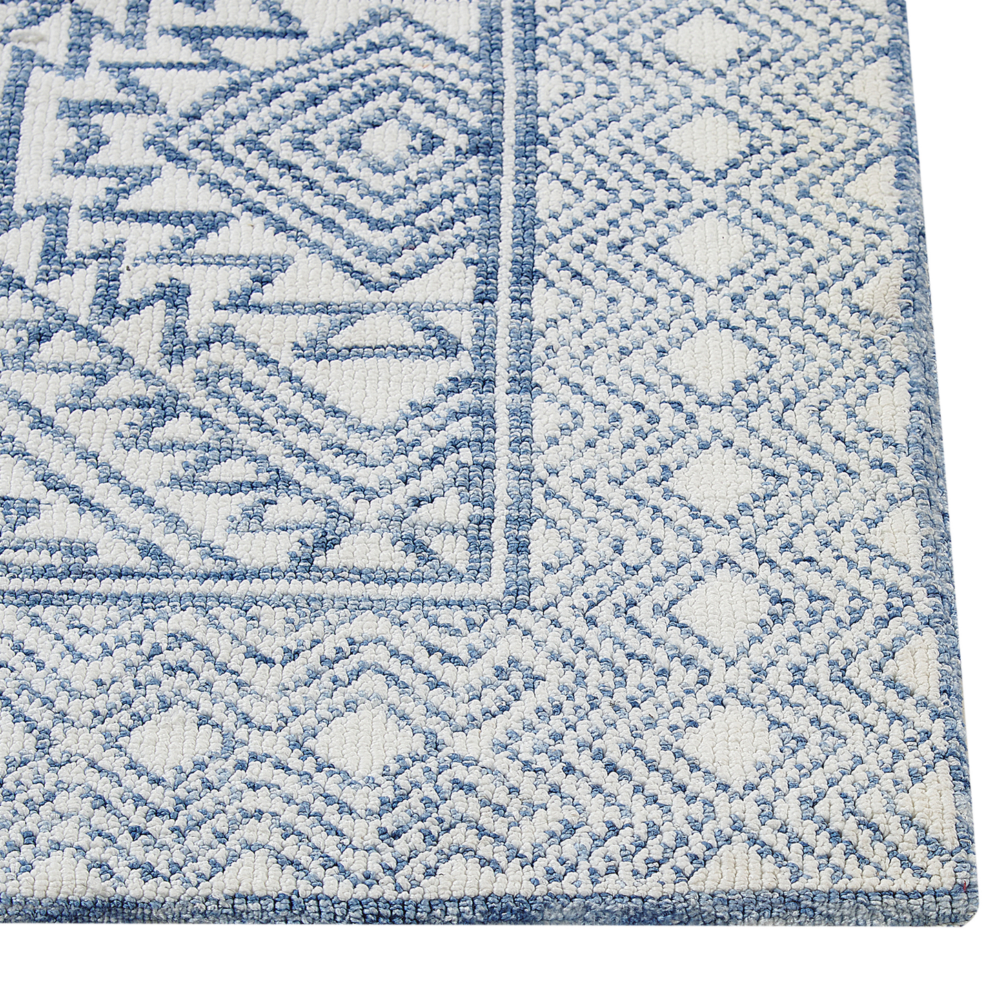 Teppich blau / weiss 160 x 230 cm geometrisches Muster KAWAS