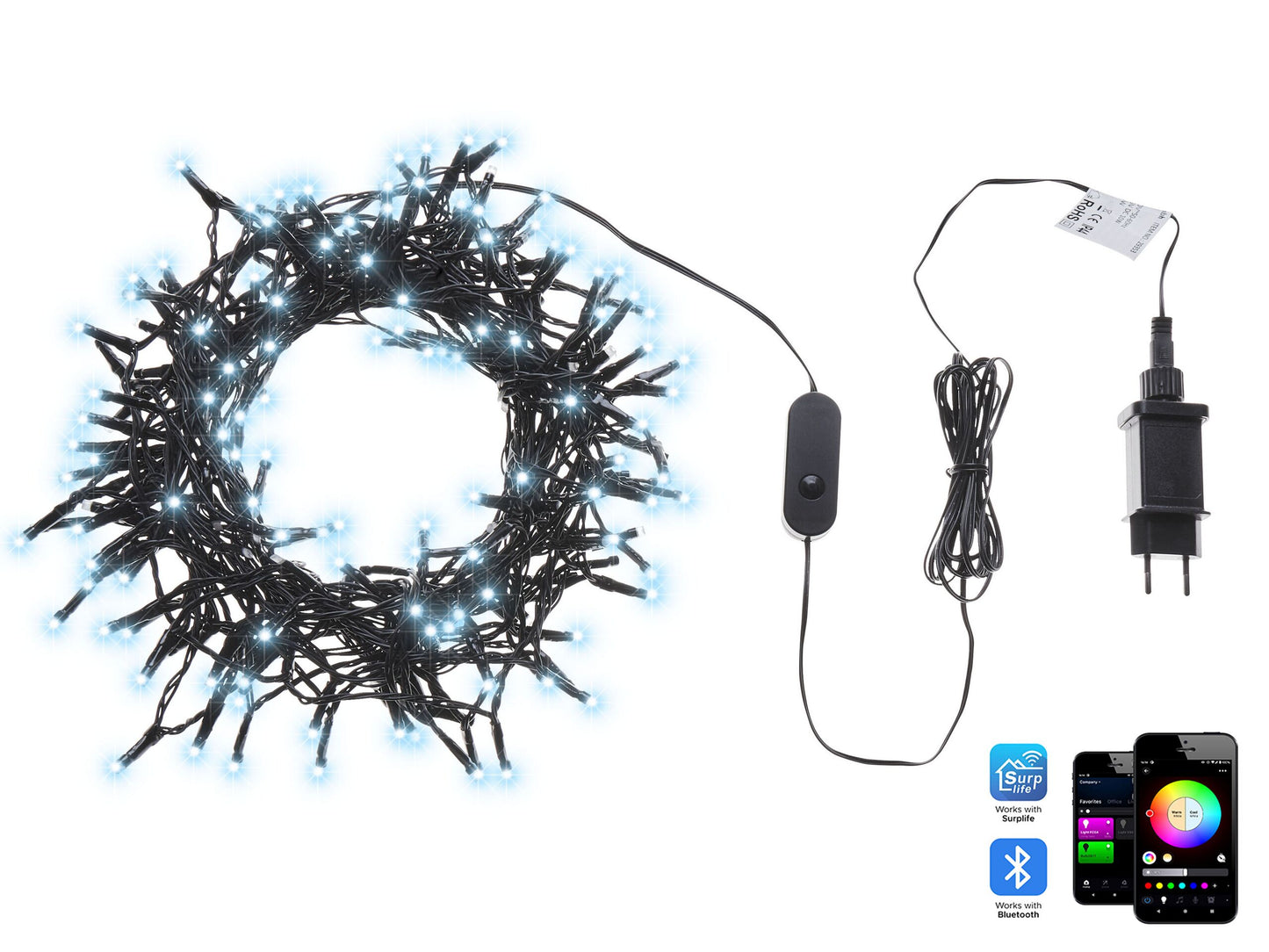 Smart LED Lichterkette 200 Lichter mehrfarbig mit App-Steuerung 2700 cm IGALIKU