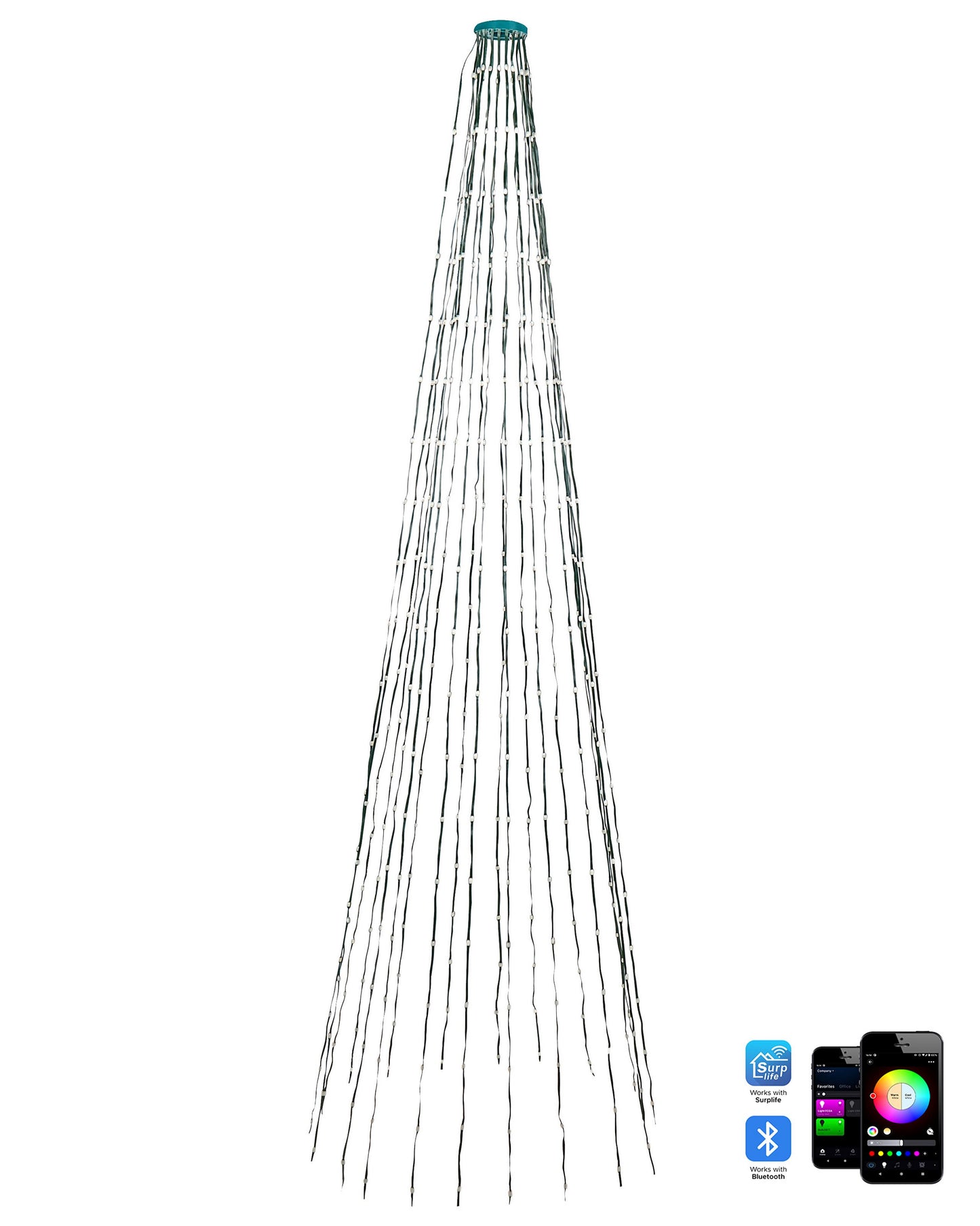 Smart LED Lichterkette 400 Lichter mehrfarbig mit App-Steuerung 200 cm SAARLOQ