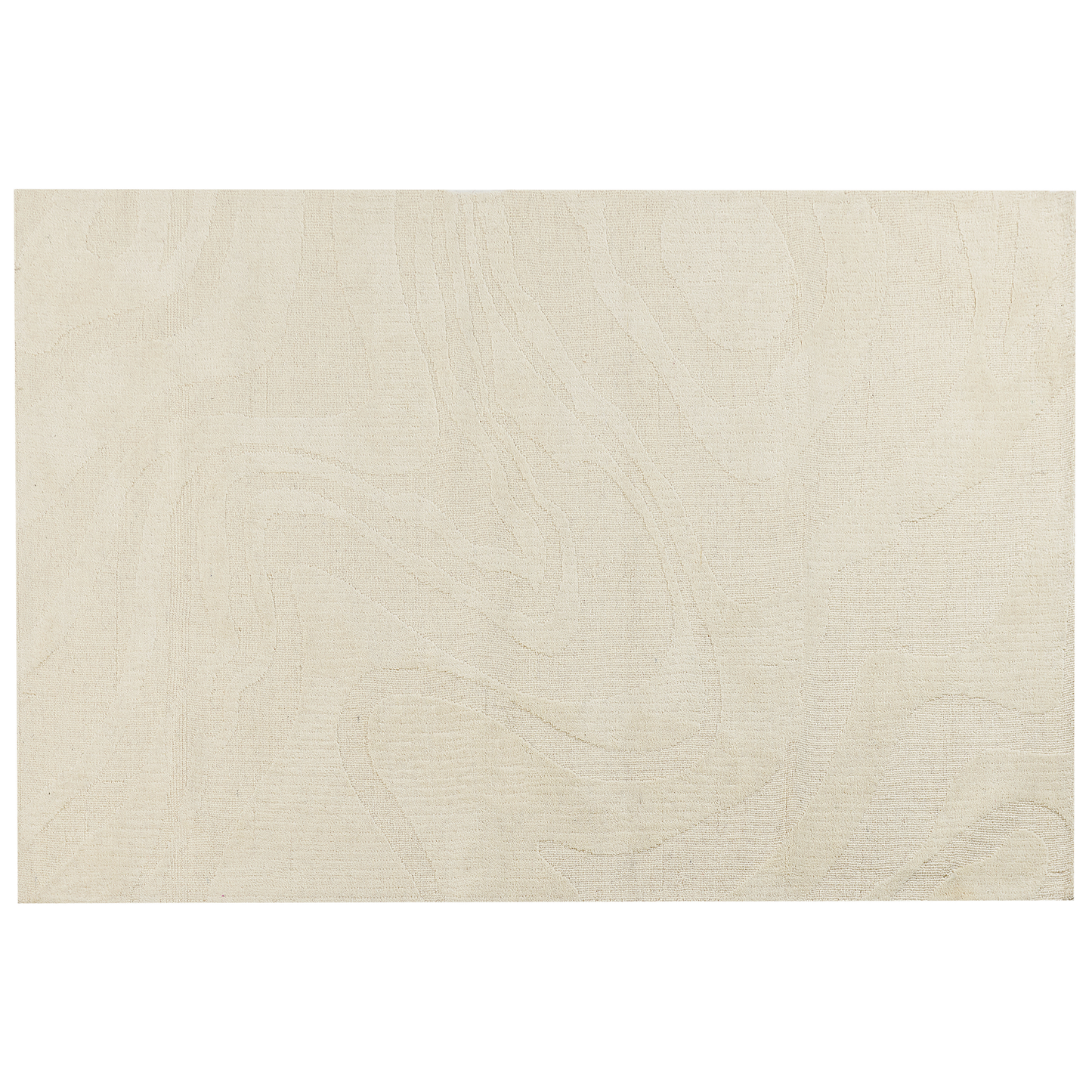 Teppich Wolle beige 200 x 300 cm abstraktes Muster SASNAK