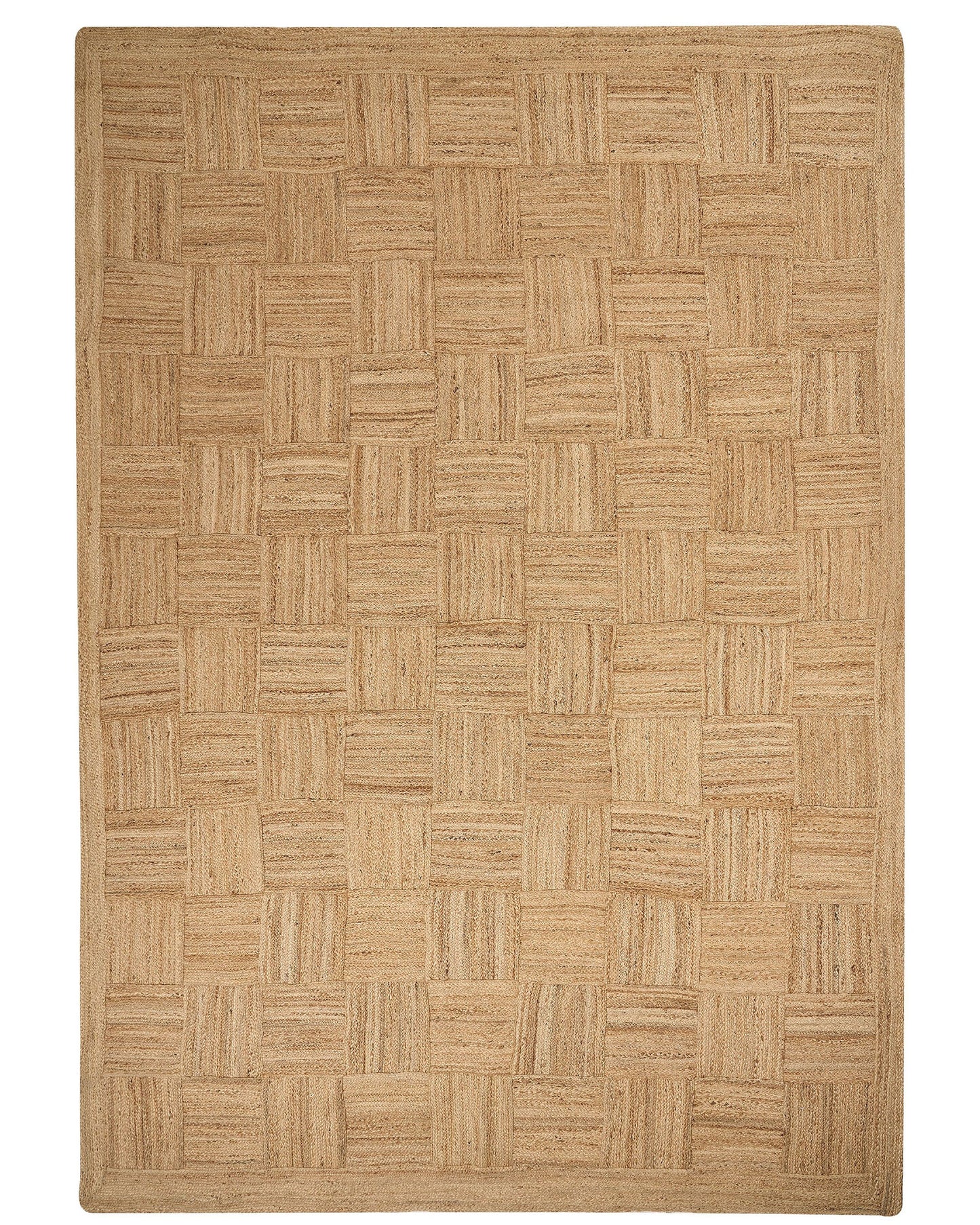Teppich Jute beige 160 x 230 cm geometrisches Muster Kurzflor ESENTEPE